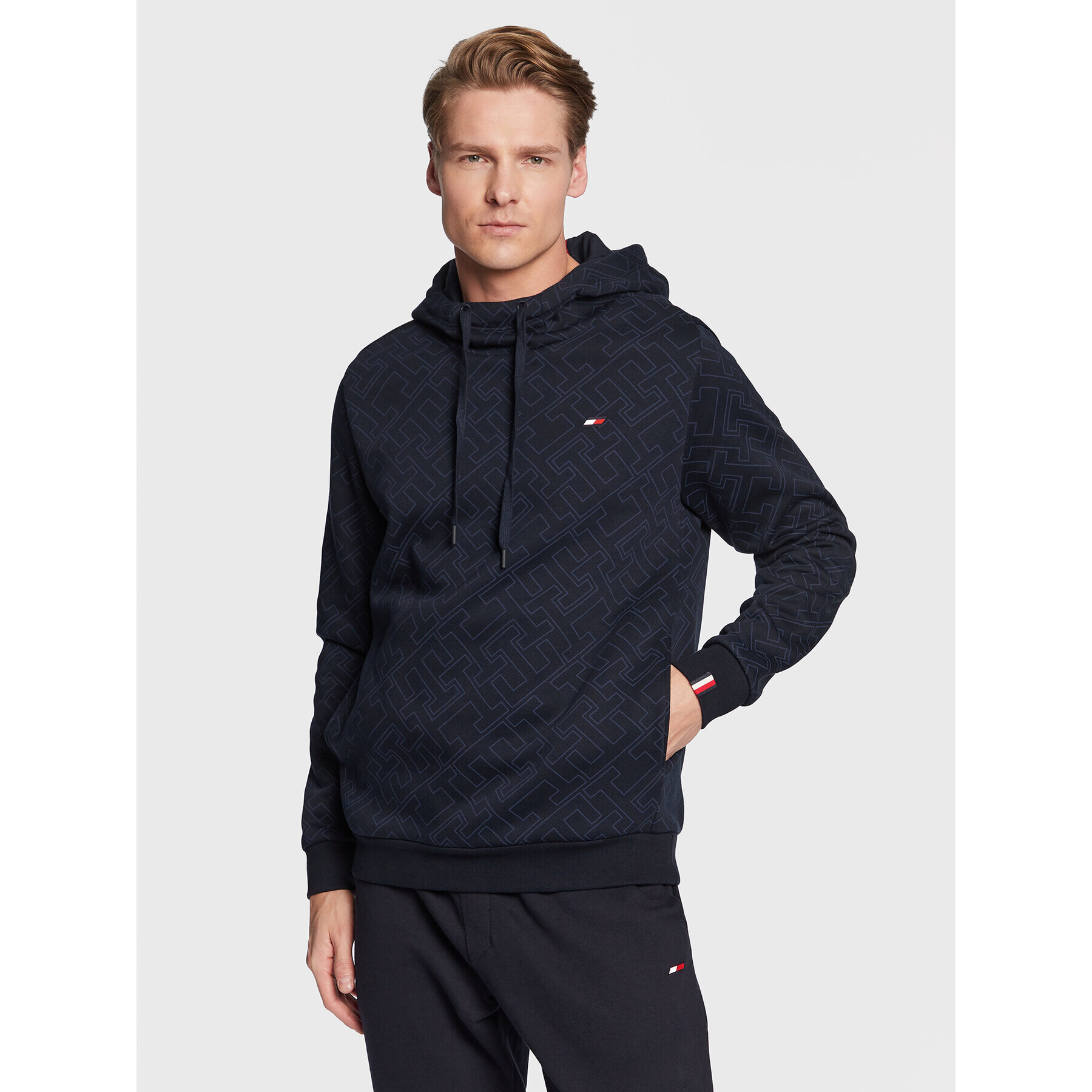 Tommy Hilfiger Pulóver MW0MW28953 Sötétkék Regular Fit - Pepit.hu