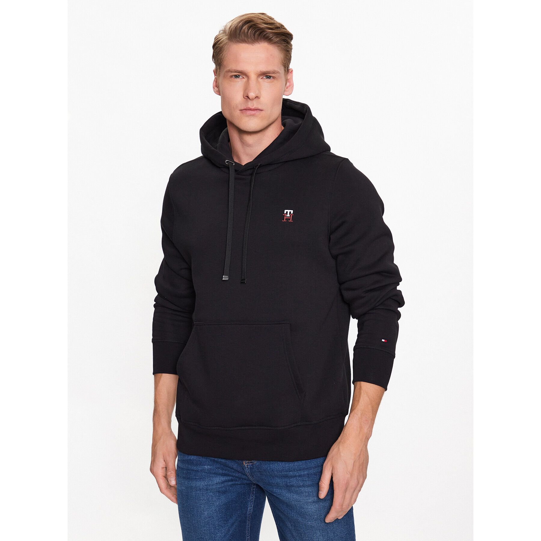 Tommy Hilfiger Pulóver MW0MW29283 Fekete Regular Fit - Pepit.hu