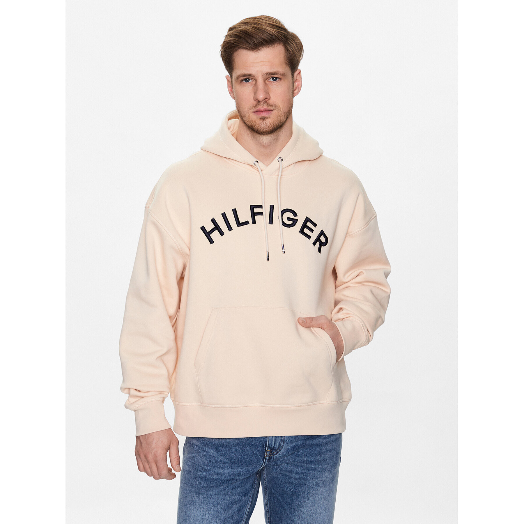 Tommy Hilfiger Pulóver MW0MW31070 Bézs Relaxed Fit - Pepit.hu