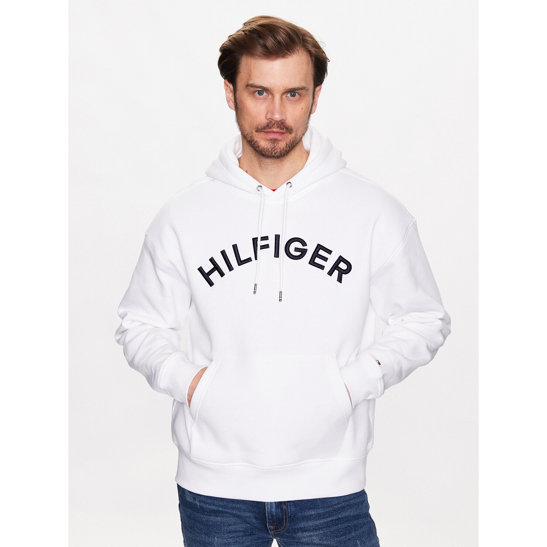 Tommy Hilfiger Pulóver MW0MW31070 Fehér Regular Fit - Pepit.hu