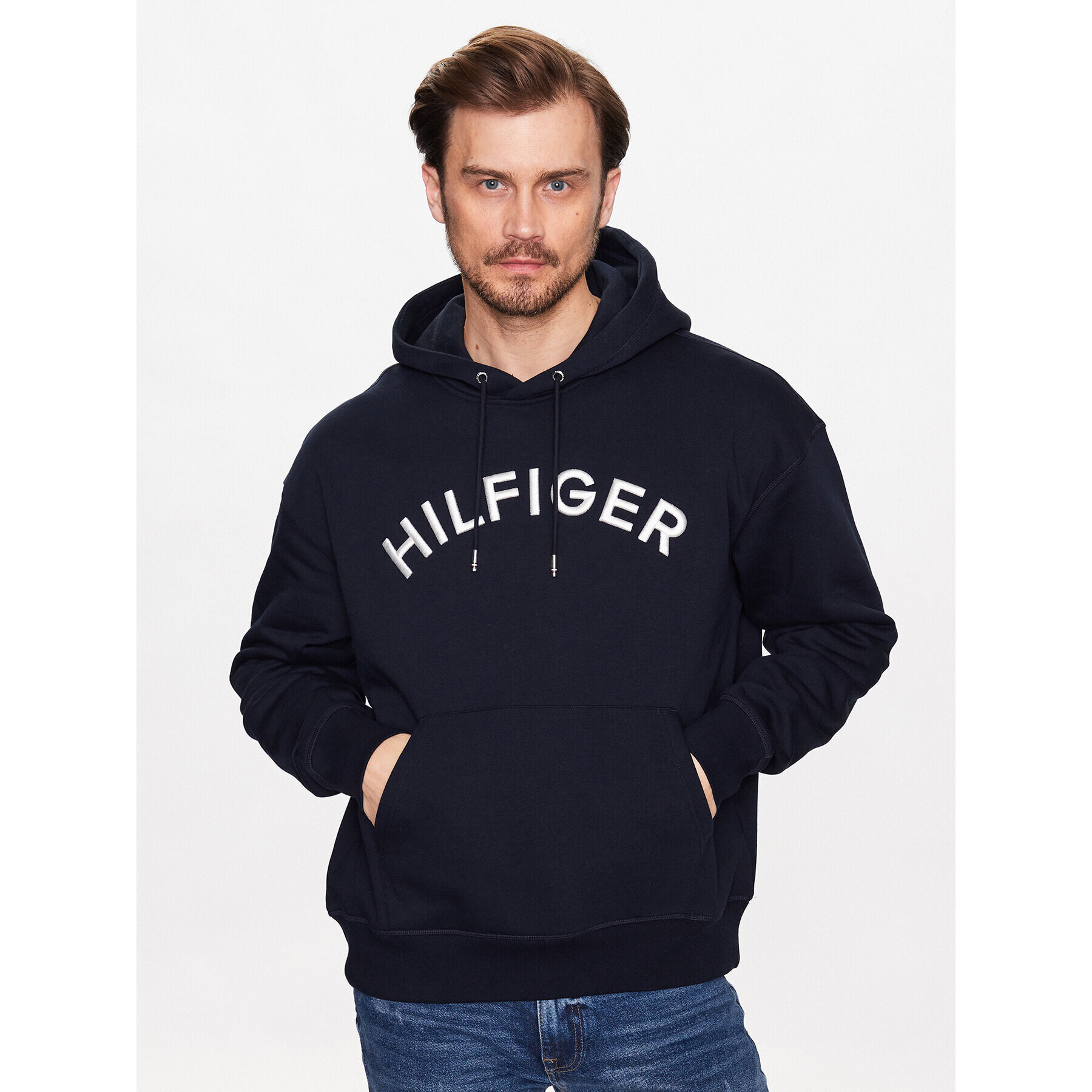 Tommy Hilfiger Pulóver MW0MW31070 Sötétkék Regular Fit - Pepit.hu