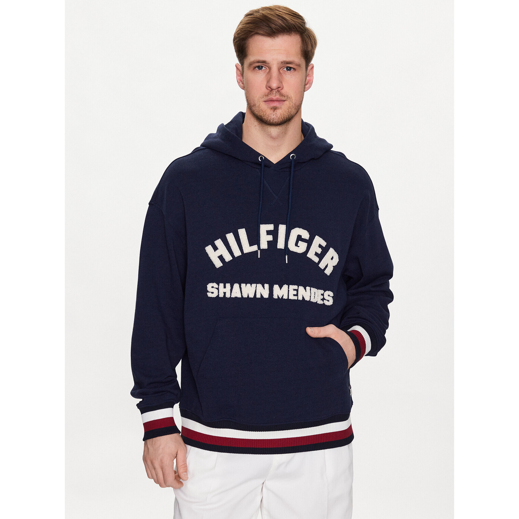 Tommy Hilfiger Pulóver MW0MW31185 Sötétkék Relaxed Fit - Pepit.hu