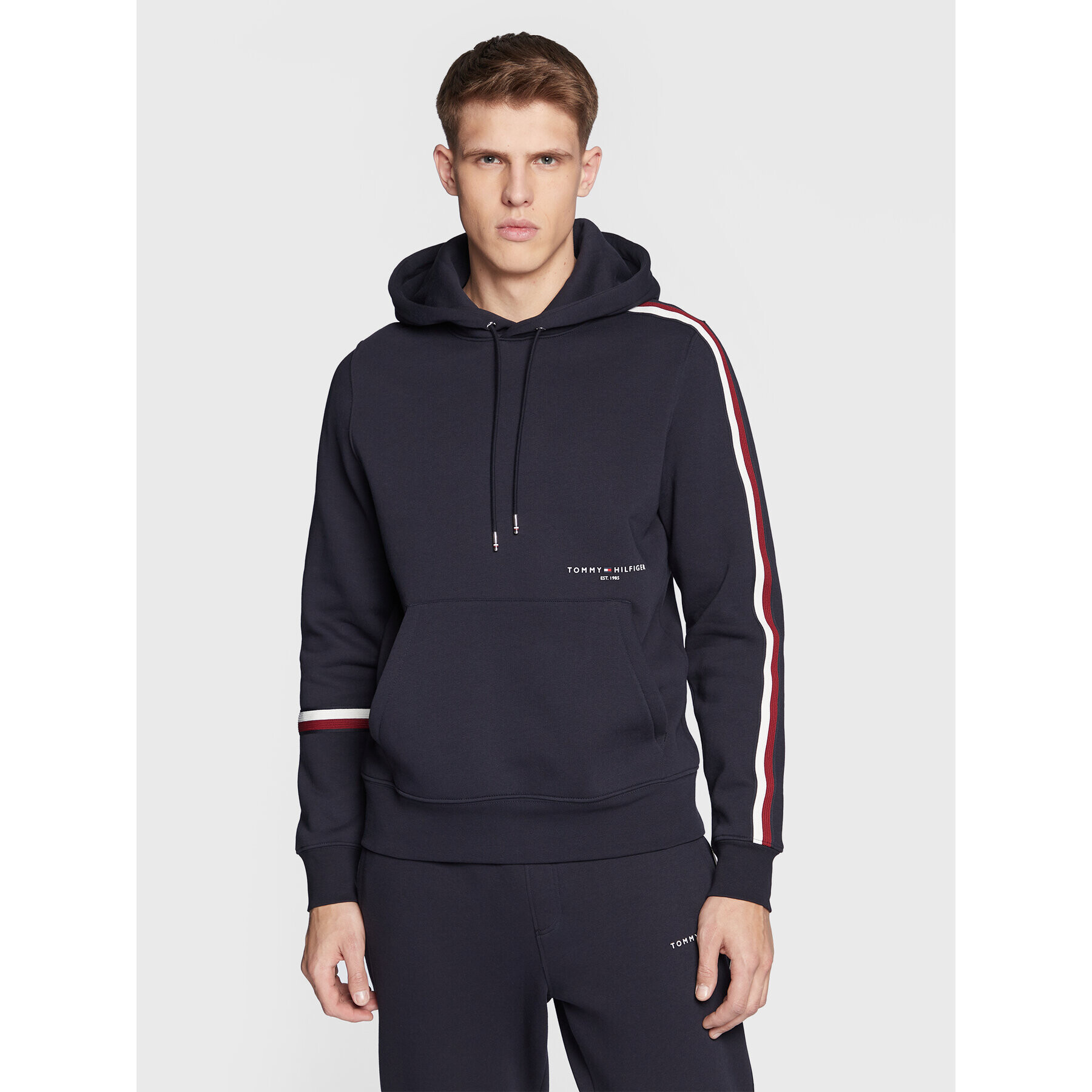 Tommy Hilfiger Pulóver New Global MW0MW29339 Sötétkék Regular Fit - Pepit.hu