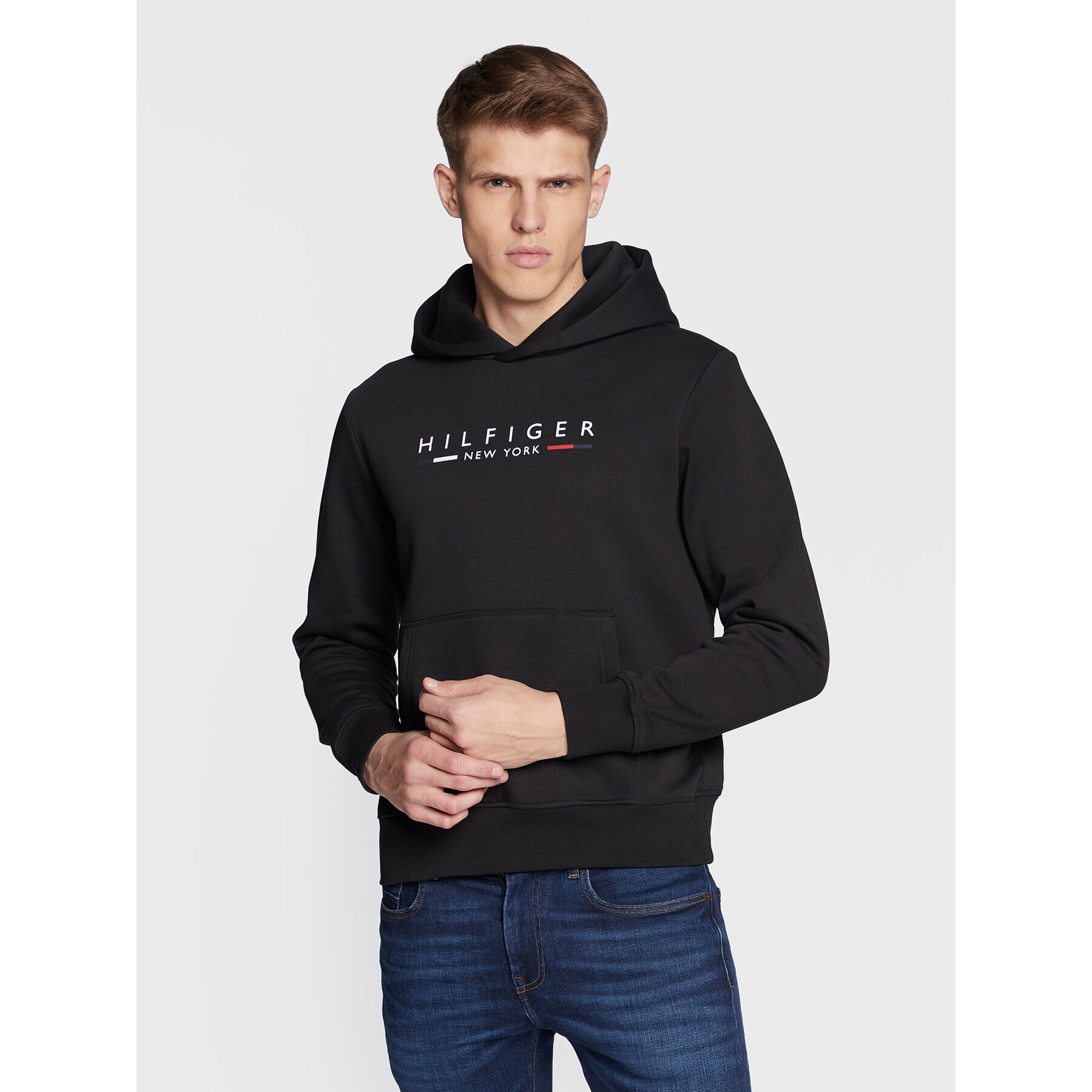 Tommy Hilfiger Pulóver New York MW0MW29301 Fekete Regular Fit - Pepit.hu