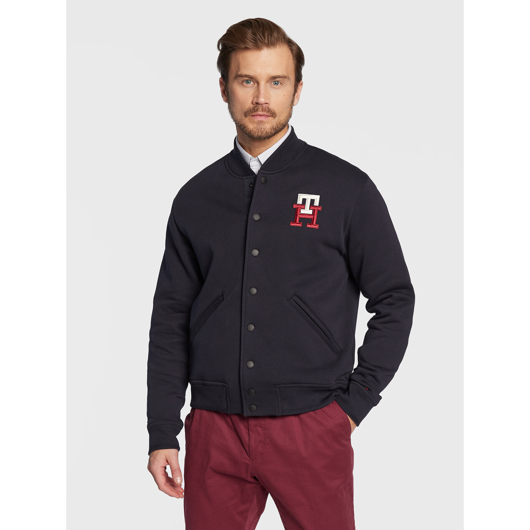 Tommy Hilfiger Pulóver Pop Monogram MW0MW28211 Sötétkék Casual Fit - Pepit.hu