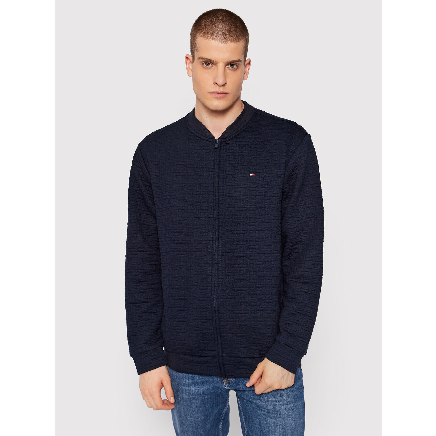 Tommy Hilfiger Pulóver Quilted UM0UM02368 Sötétkék Regular Fit - Pepit.hu