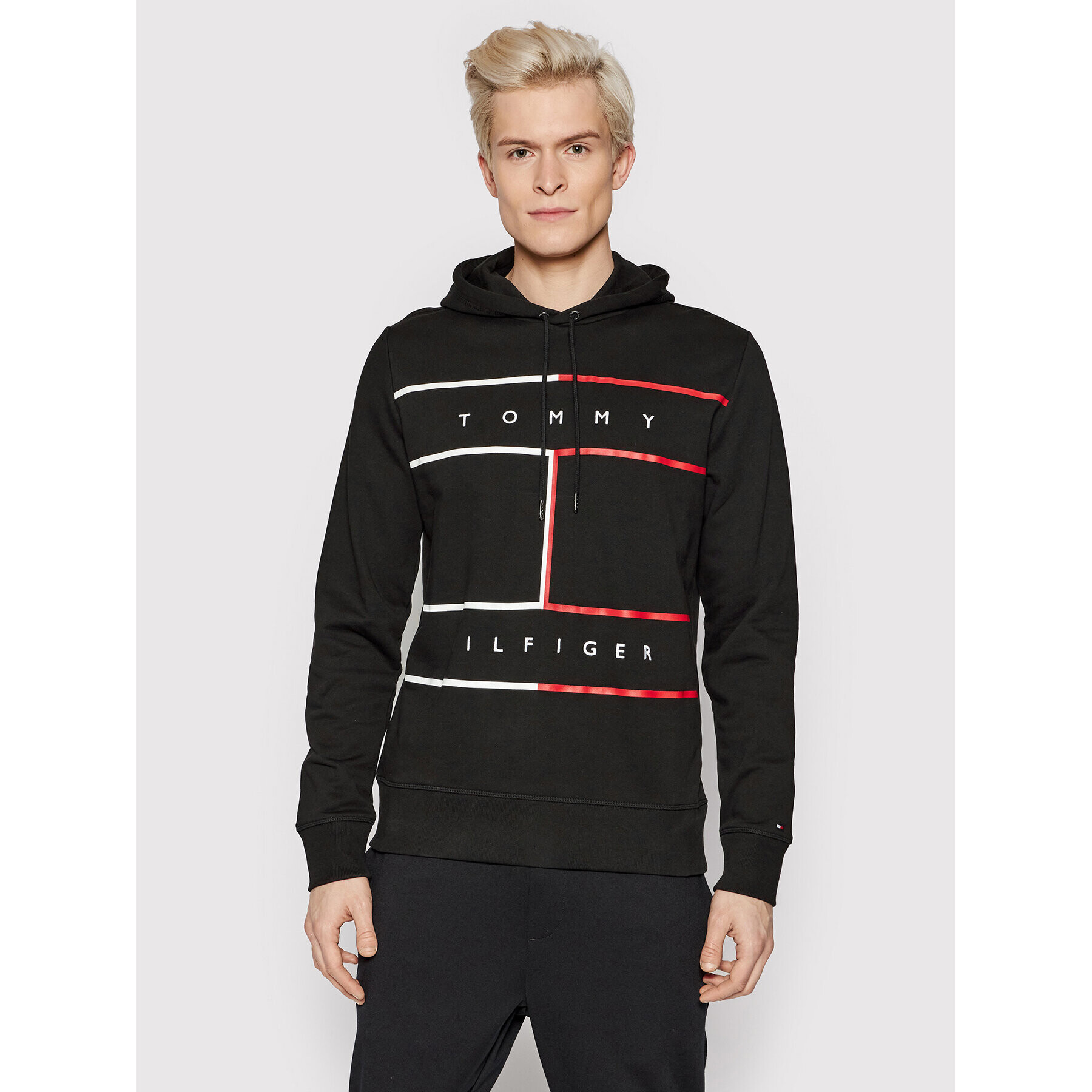 Tommy Hilfiger Pulóver Rwb Flag MW0MW25048 Fekete Regular Fit - Pepit.hu