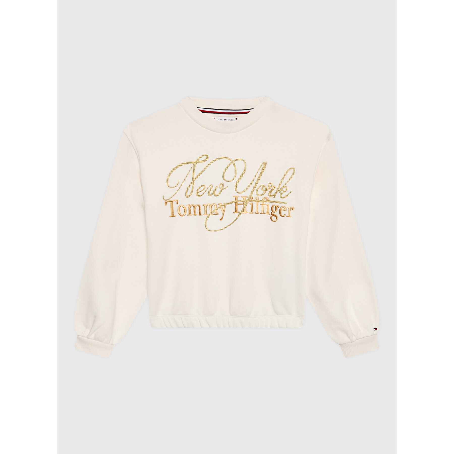 Tommy Hilfiger Pulóver Script KG0KG07045 M Bézs Regular Fit - Pepit.hu