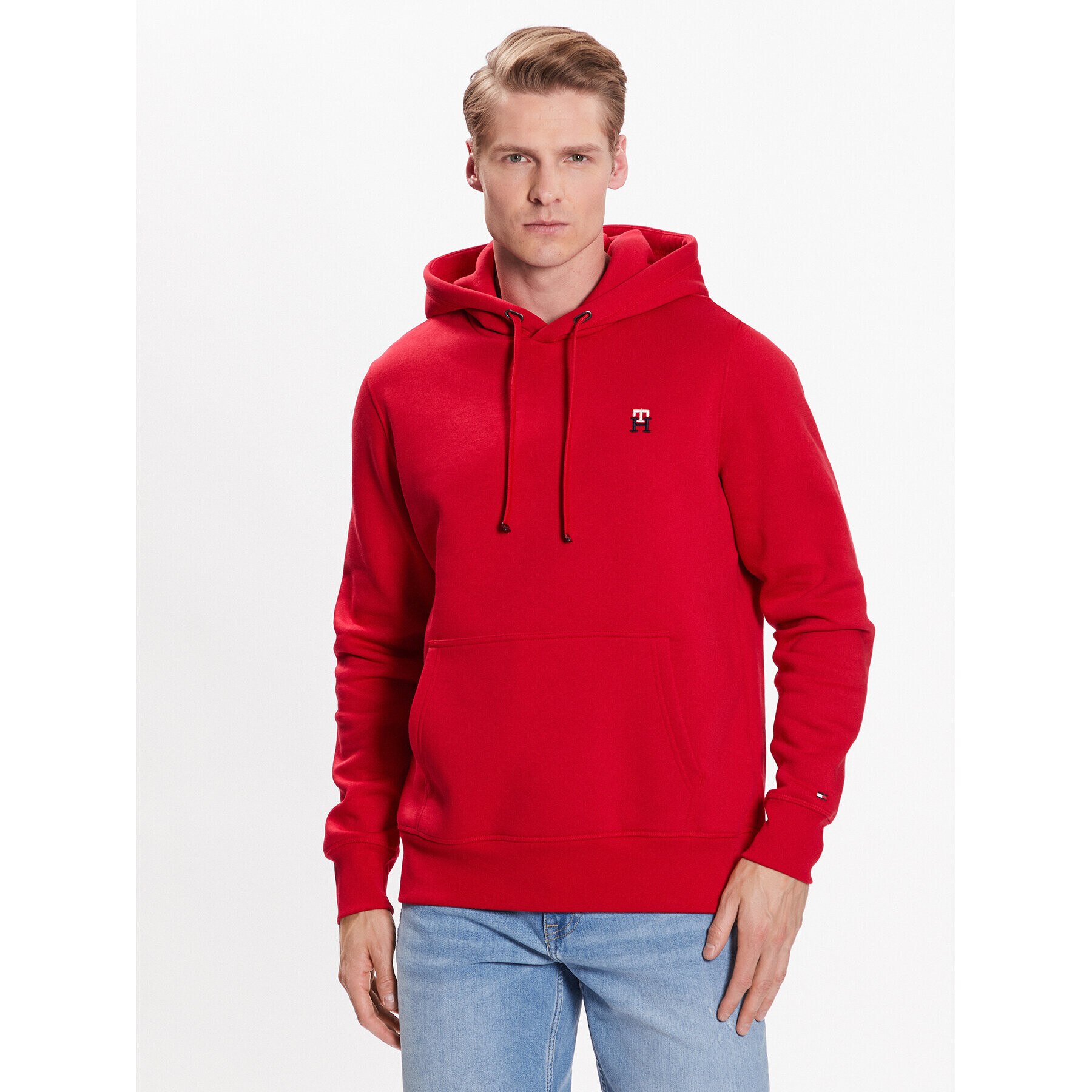 Tommy Hilfiger Pulóver Small Imd MW0MW29283 Piros Regular Fit - Pepit.hu