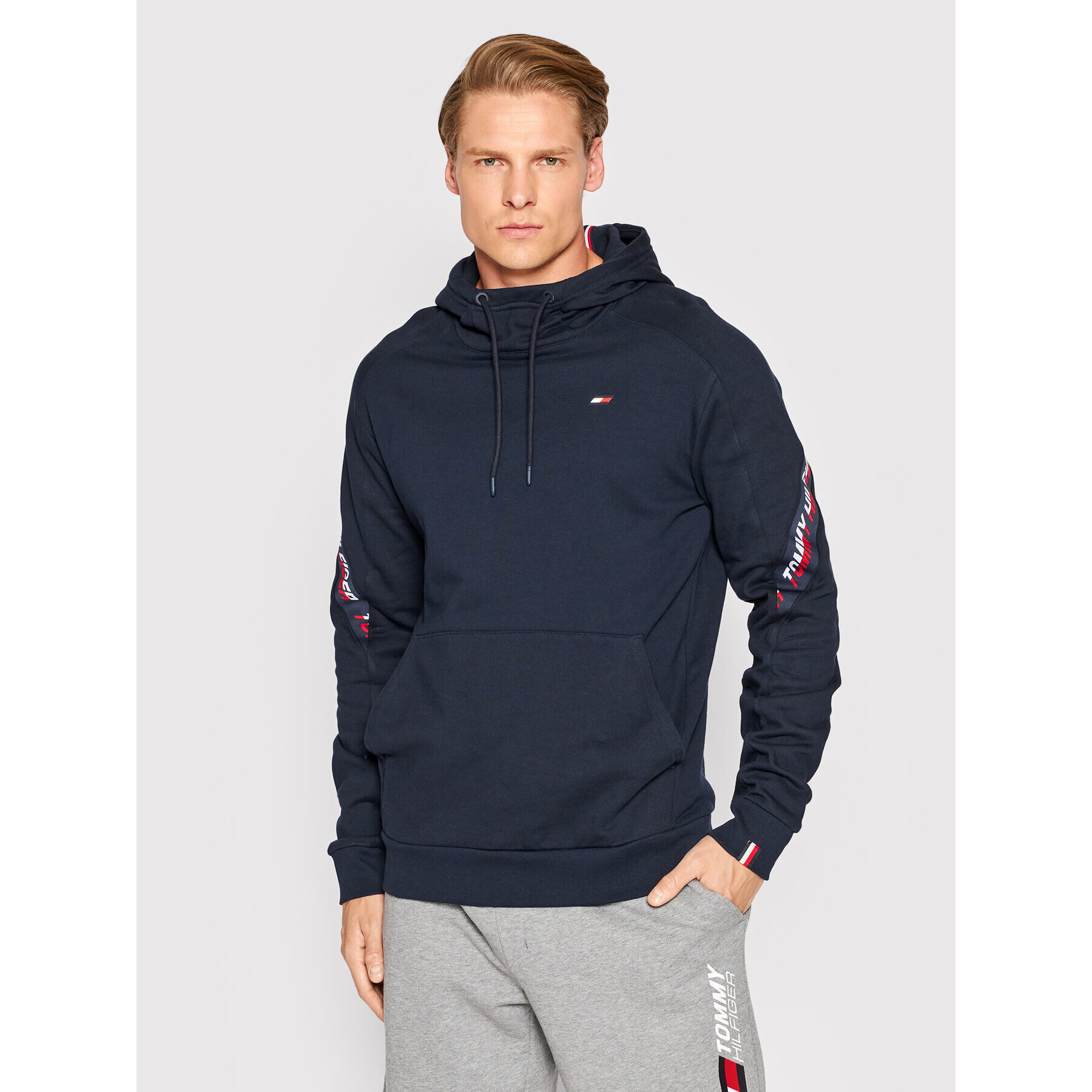 Tommy Hilfiger Pulóver Tape MW0MW22706 Sötétkék Regular Fit - Pepit.hu