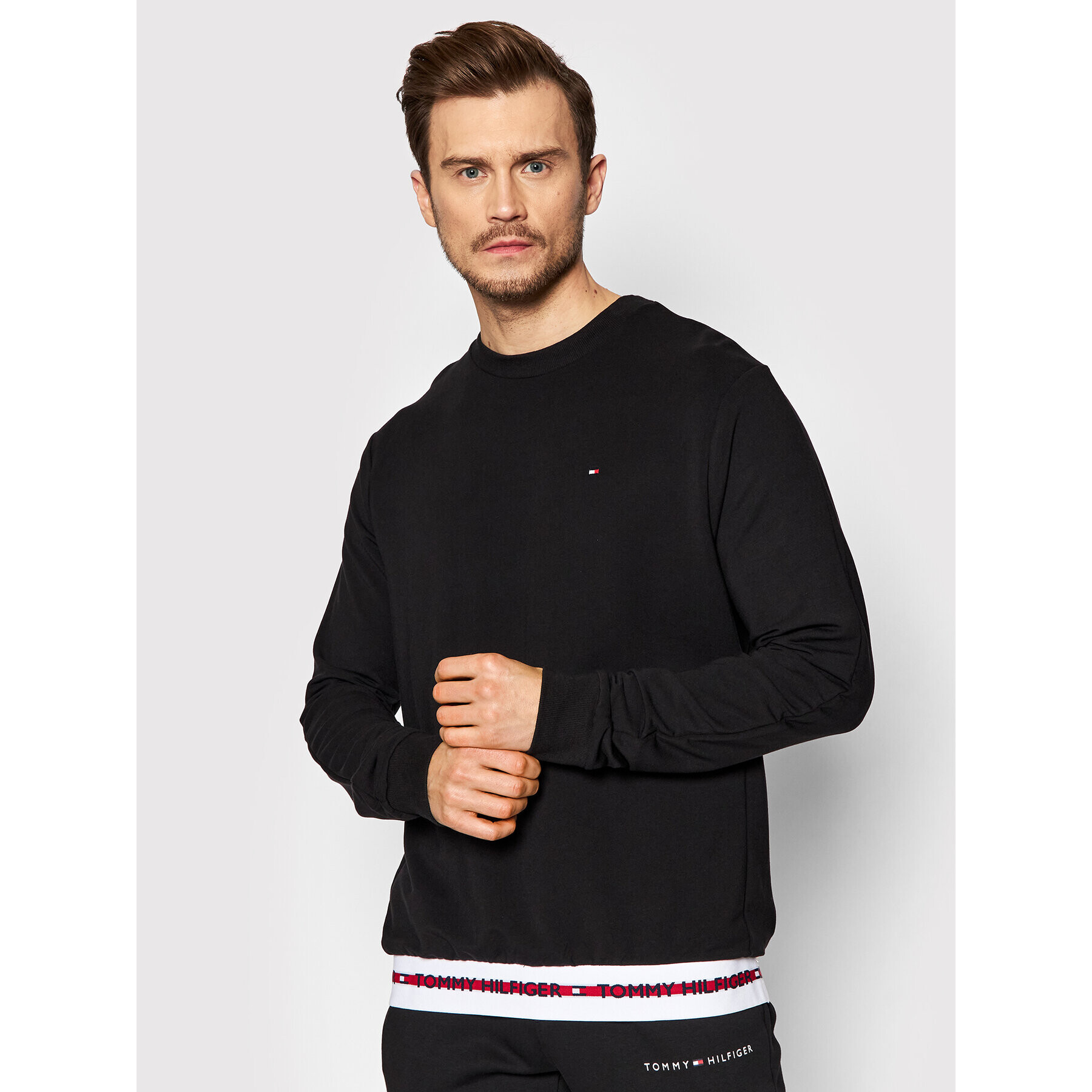 Tommy Hilfiger Pulóver Track Top UM0UM01928 Fekete Regular Fit - Pepit.hu