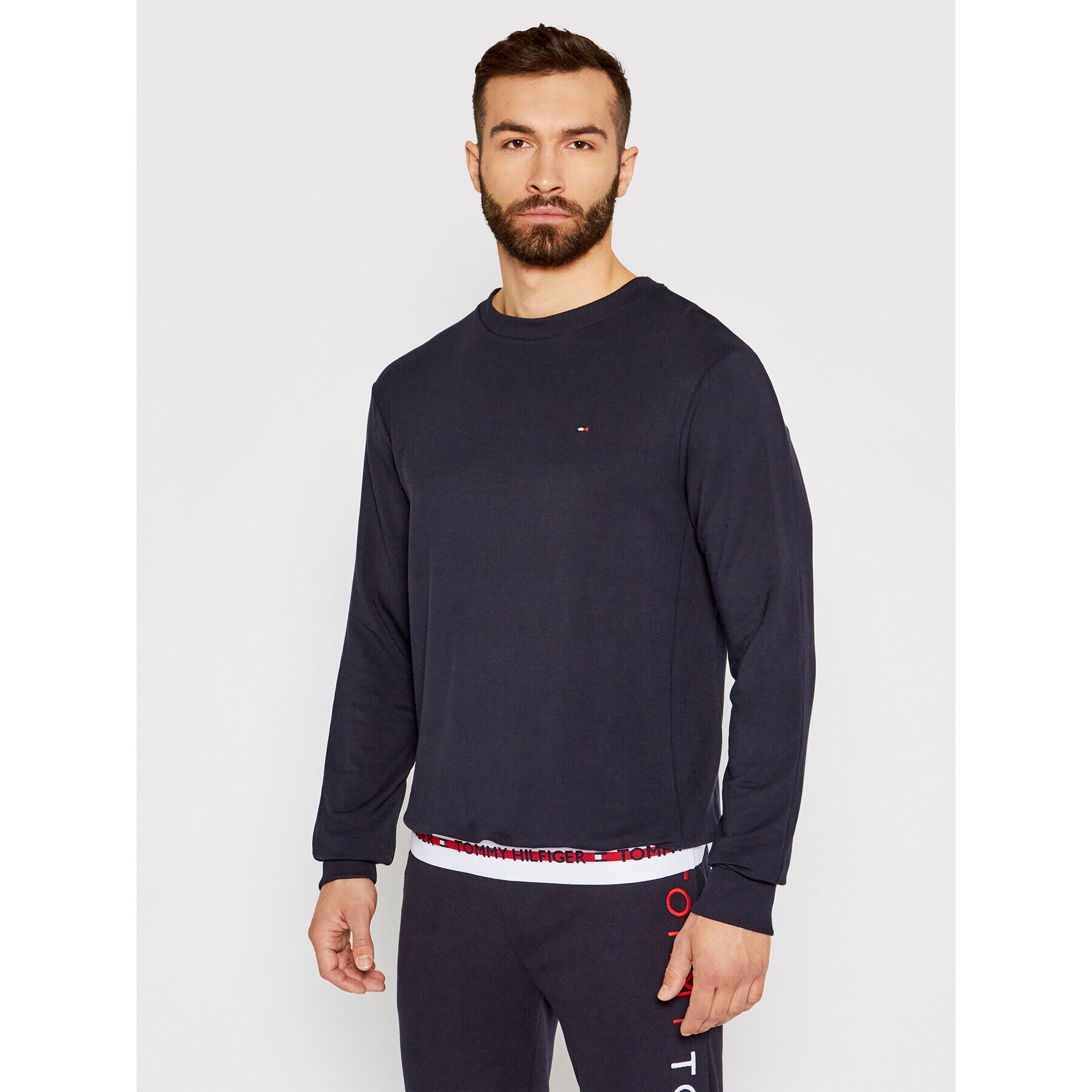 Tommy Hilfiger Pulóver Track Top UM0UM01928 Sötétkék Regular Fit - Pepit.hu