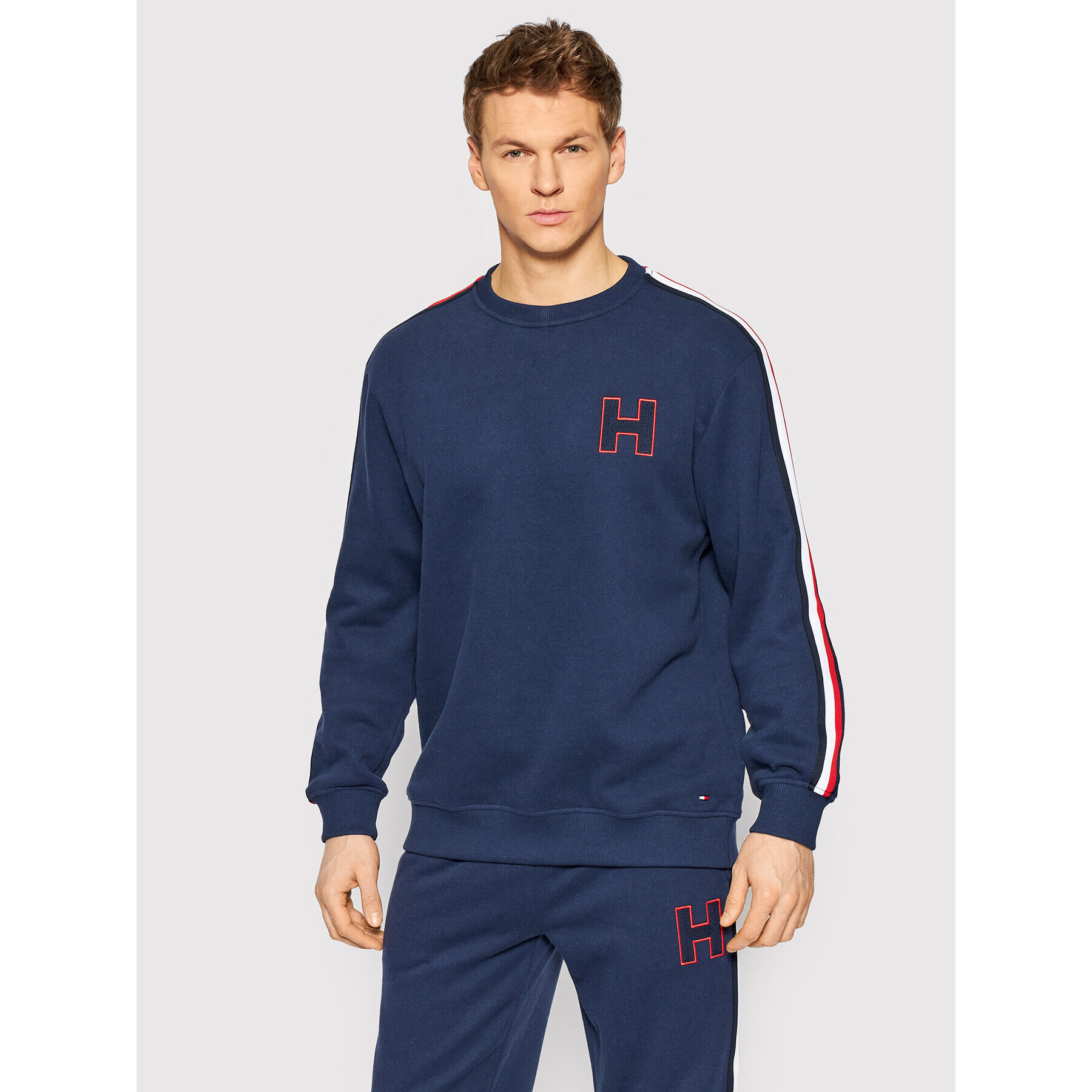 Tommy Hilfiger Pulóver Track Top UM0UM02370 Sötétkék Regular Fit - Pepit.hu