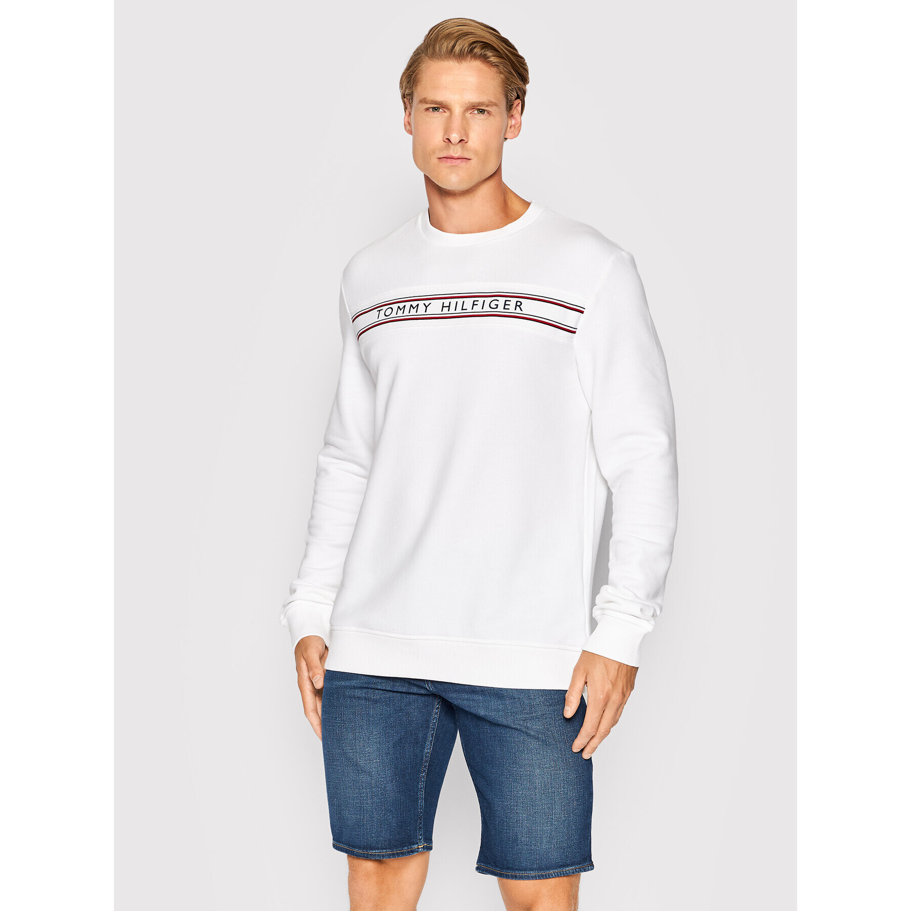 Tommy Hilfiger Pulóver Track Top UM0UM02426 Fehér Regular Fit - Pepit.hu