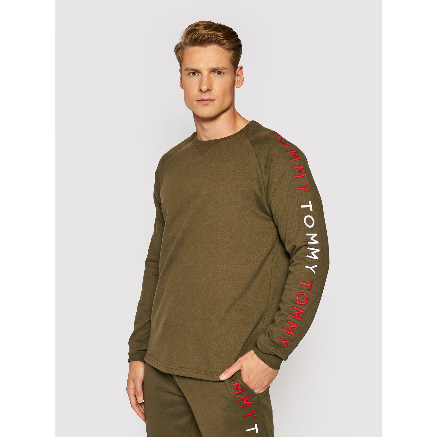 Tommy Hilfiger Pulóver Track UM0UM02133 Zöld Regular Fit - Pepit.hu