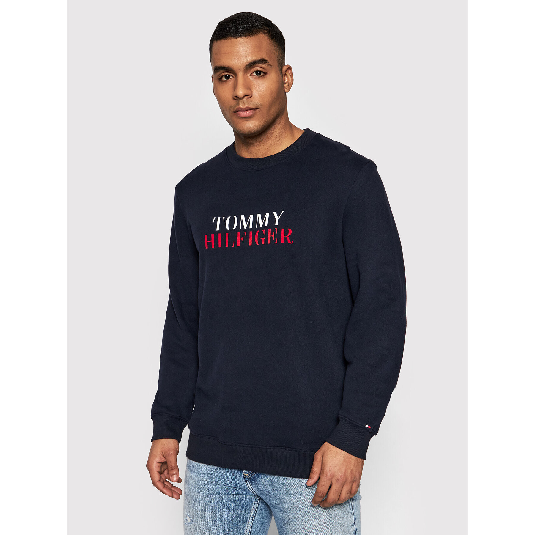 Tommy Hilfiger Pulóver Track UM0UM02366 Sötétkék Regular Fit - Pepit.hu