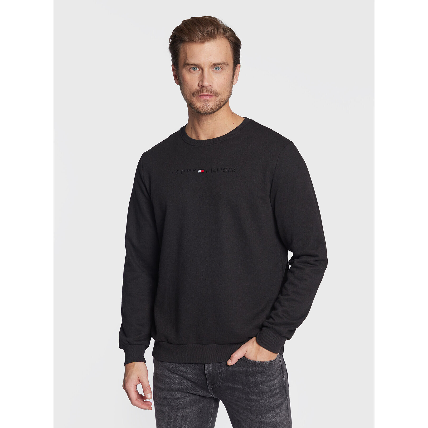 Tommy Hilfiger Pulóver Track UM0UM02624 Fekete Relaxed Fit - Pepit.hu