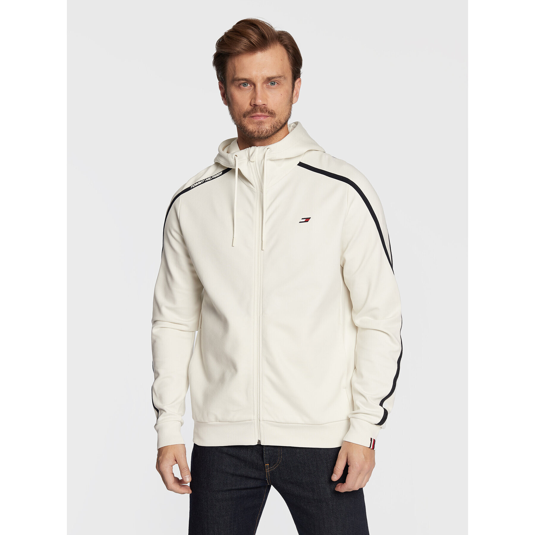 Tommy Hilfiger Pulóver Trim MW0MW27553 Bézs Regular Fit - Pepit.hu