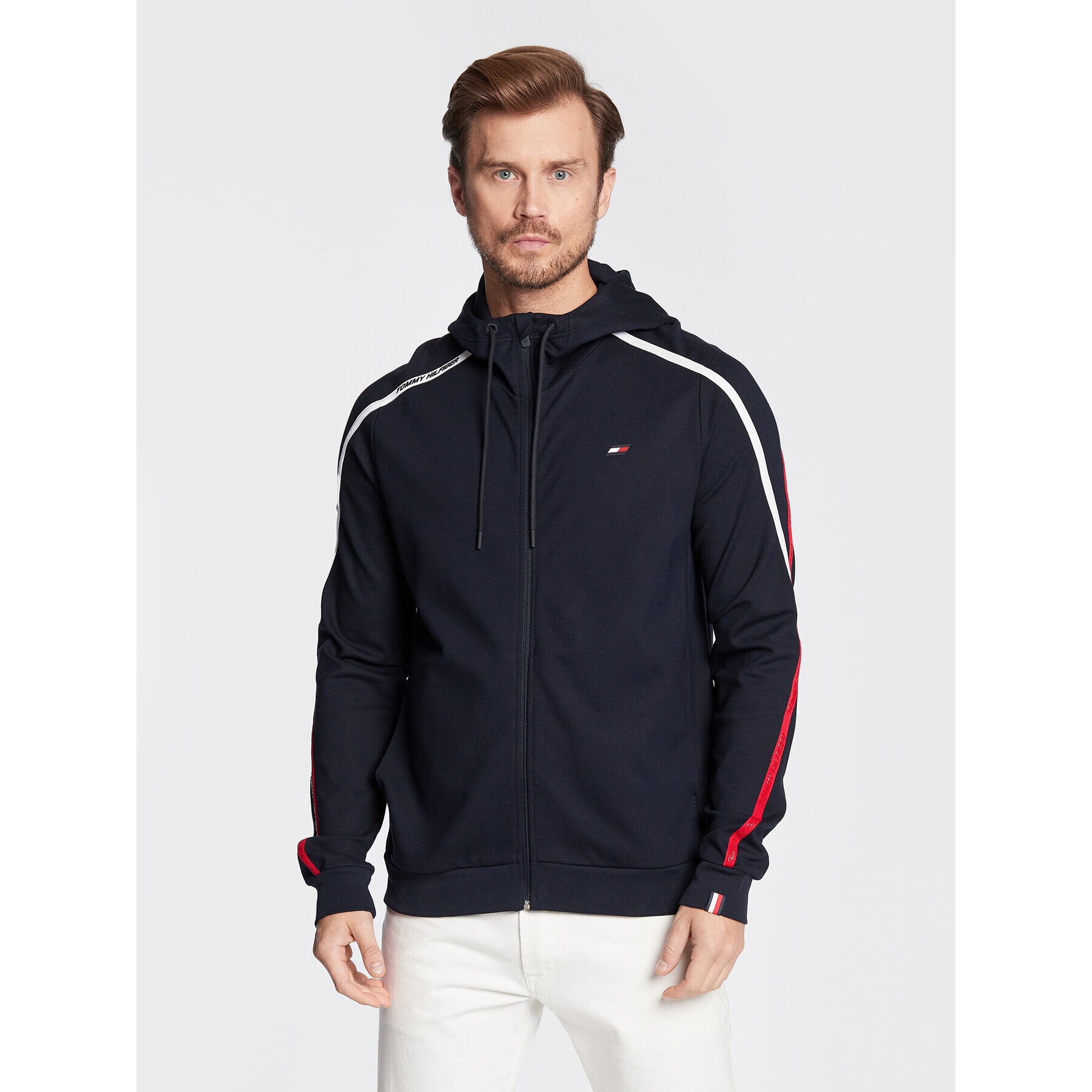 Tommy Hilfiger Pulóver Trim MW0MW27553 Sötétkék Regular Fit - Pepit.hu