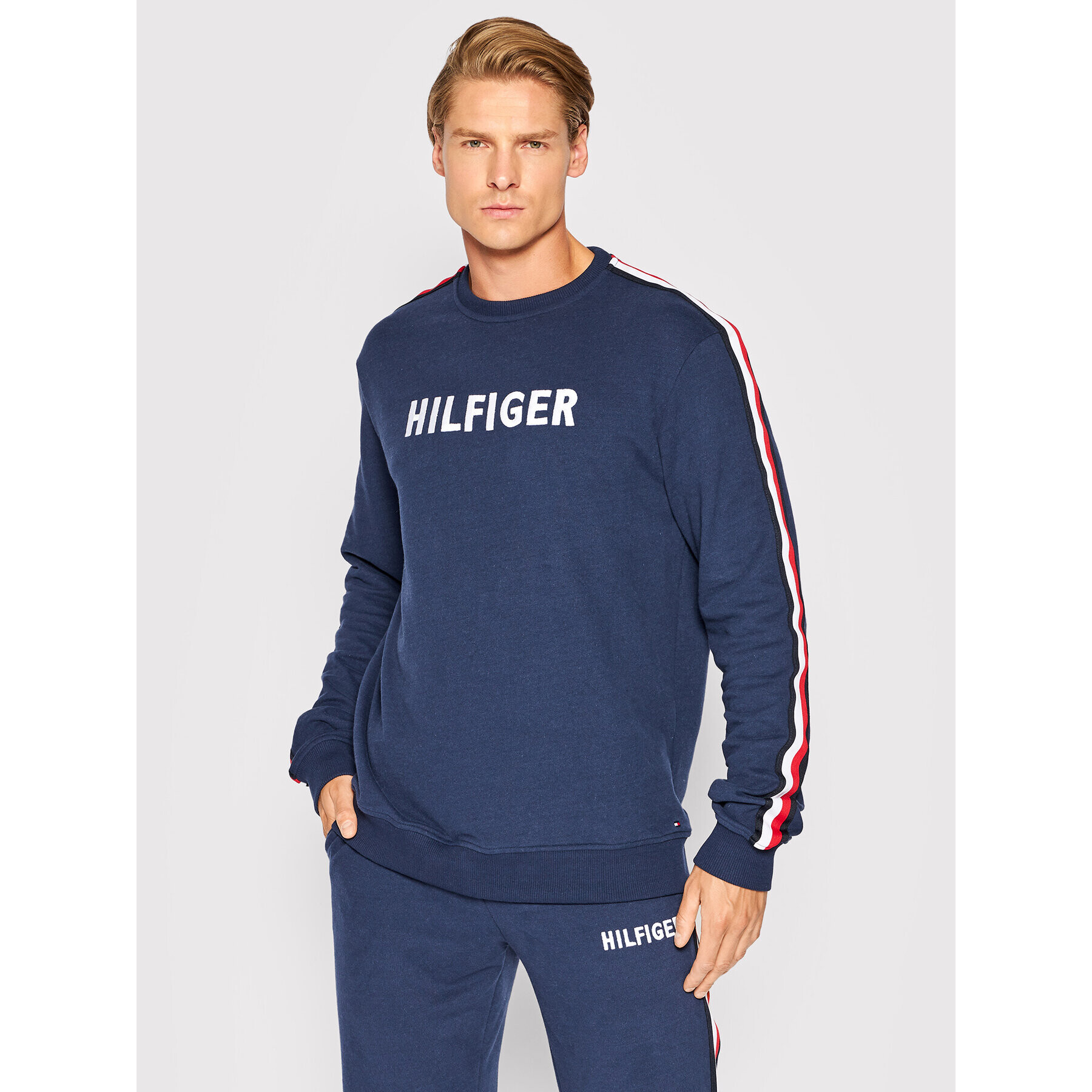 Tommy Hilfiger Pulóver UM0UM02442 Sötétkék Regular Fit - Pepit.hu