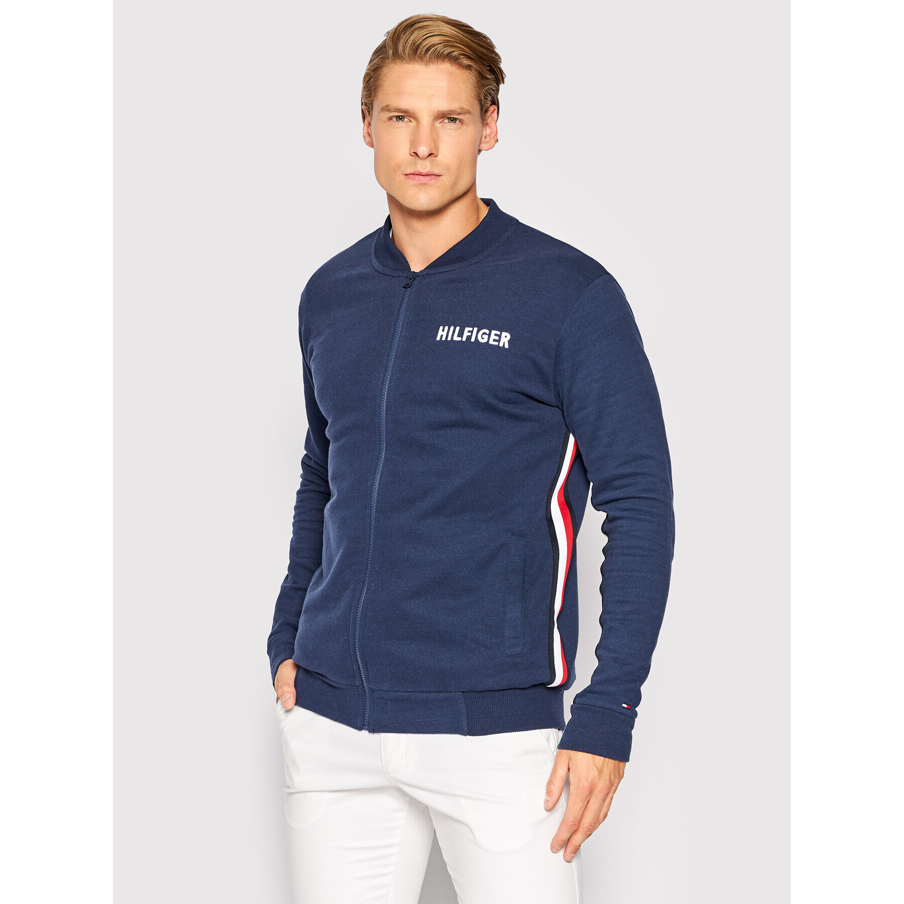 Tommy Hilfiger Pulóver UM0UM02443 Sötétkék Regular Fit - Pepit.hu