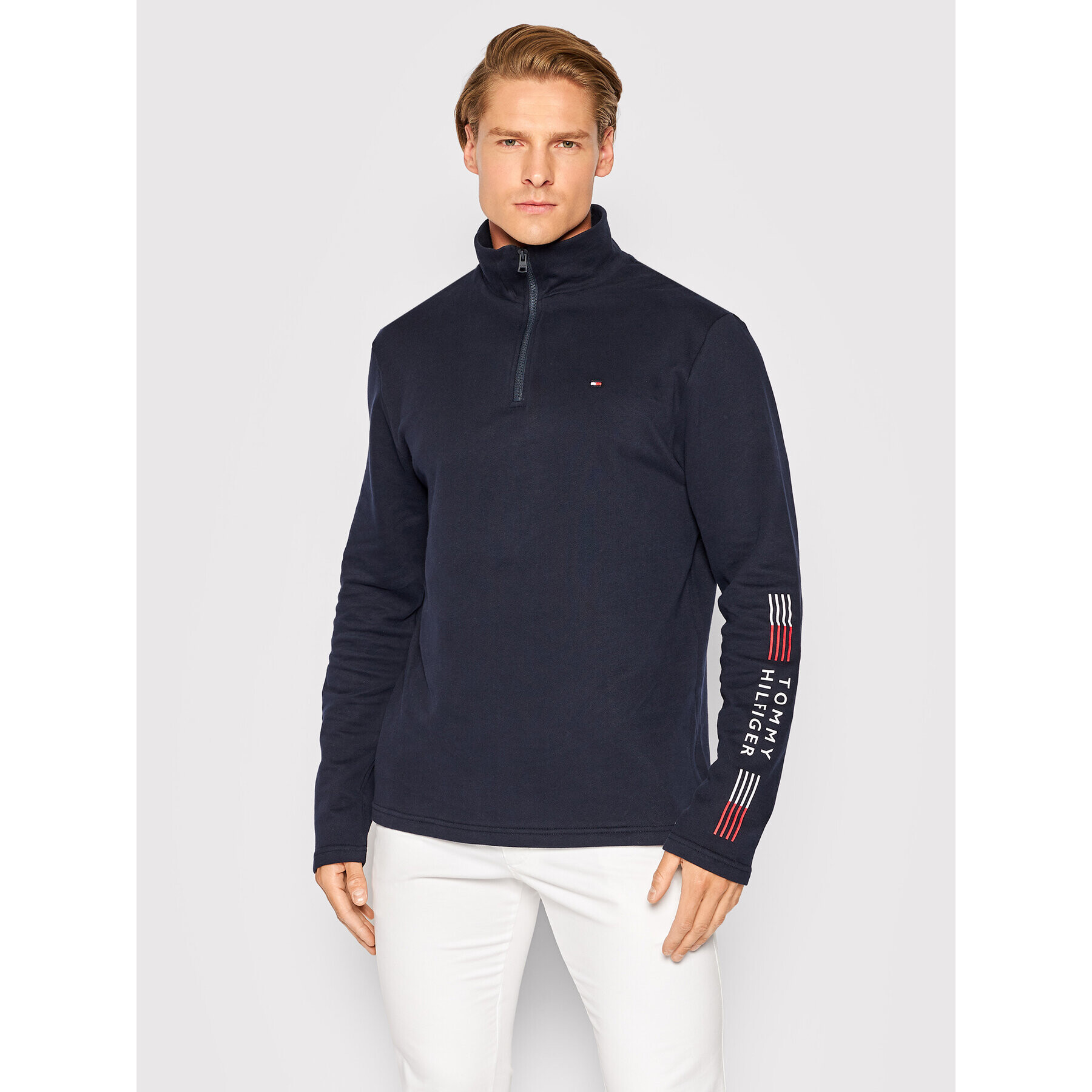 Tommy Hilfiger Pulóver UM0UM02521 Sötétkék Regular Fit - Pepit.hu