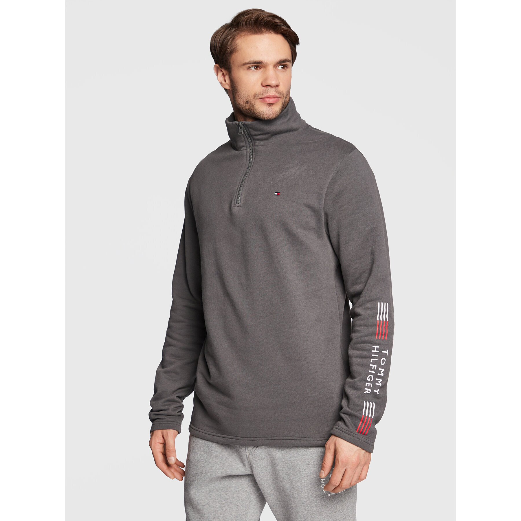 Tommy Hilfiger Pulóver UM0UM02521 Szürke Regular Fit - Pepit.hu