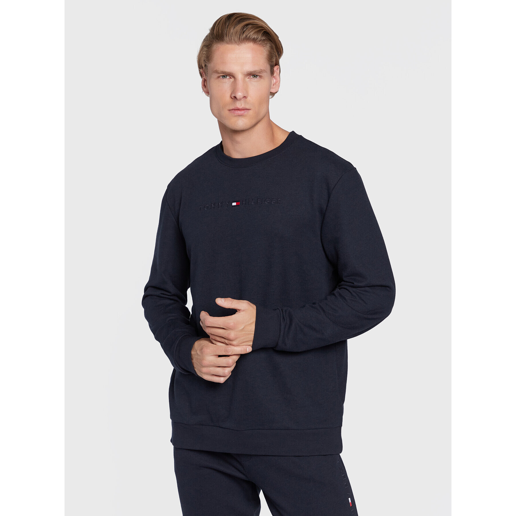 Tommy Hilfiger Pulóver UM0UM02624 Sötétkék Relaxed Fit - Pepit.hu