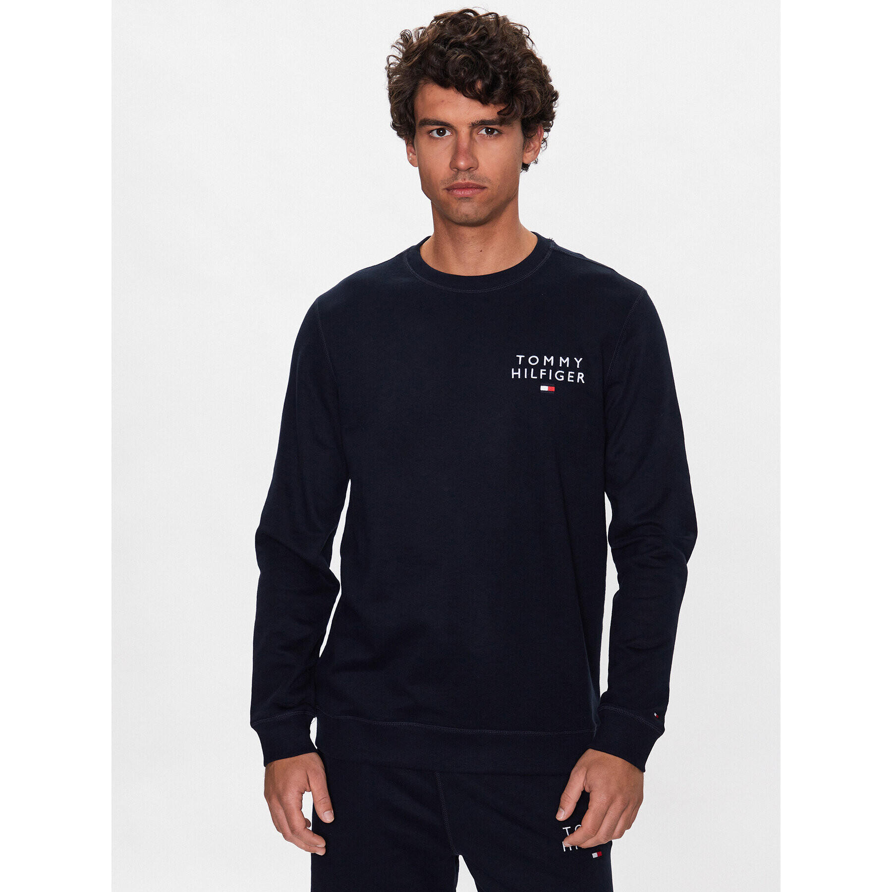 Tommy Hilfiger Pulóver UM0UM02878 Sötétkék Regular Fit - Pepit.hu