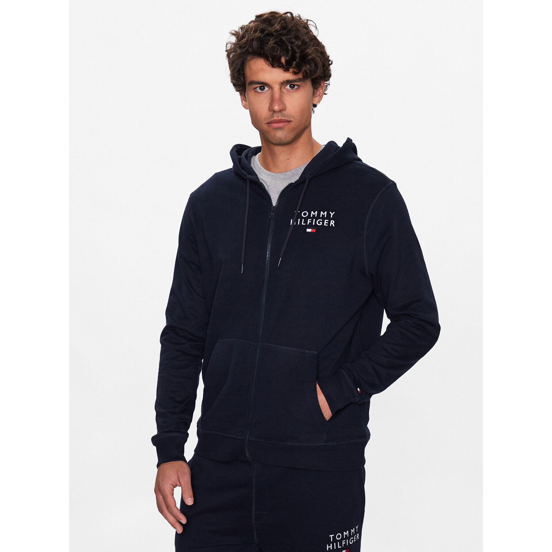 Tommy Hilfiger Pulóver UM0UM02879 Sötétkék Regular Fit - Pepit.hu