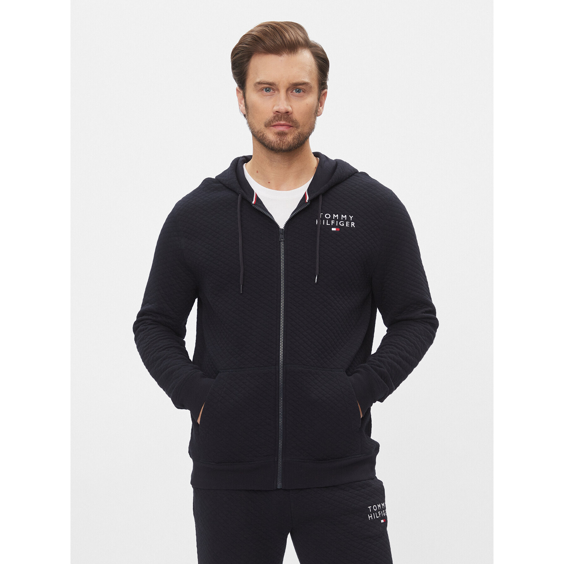 Tommy Hilfiger Pulóver UM0UM02982 Sötétkék Regular Fit - Pepit.hu