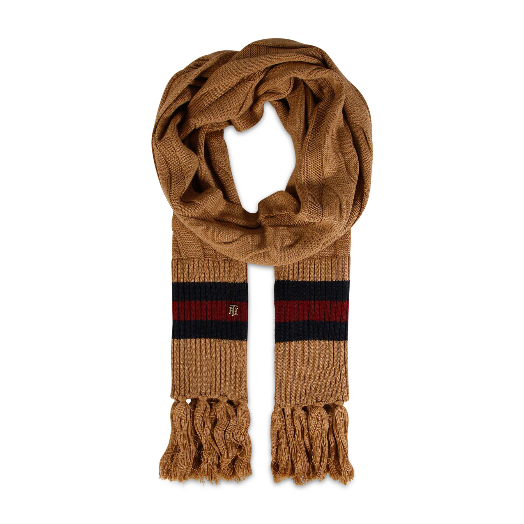 Tommy Hilfiger Sál Luxe Cable Scarf AW0AW13840 Barna - Pepit.hu