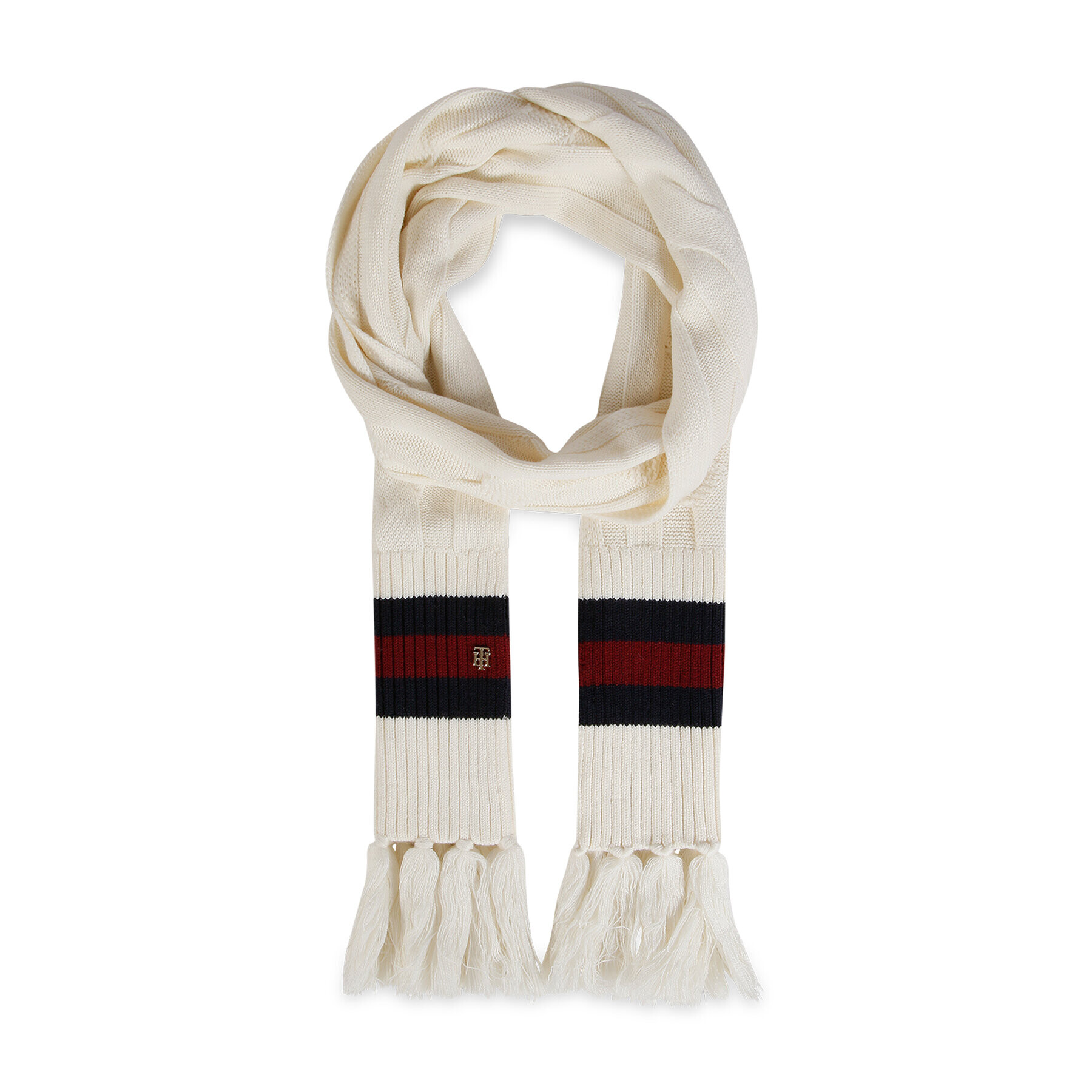 Tommy Hilfiger Sál Luxe Cable Scarf AW0AW13840 Fehér - Pepit.hu