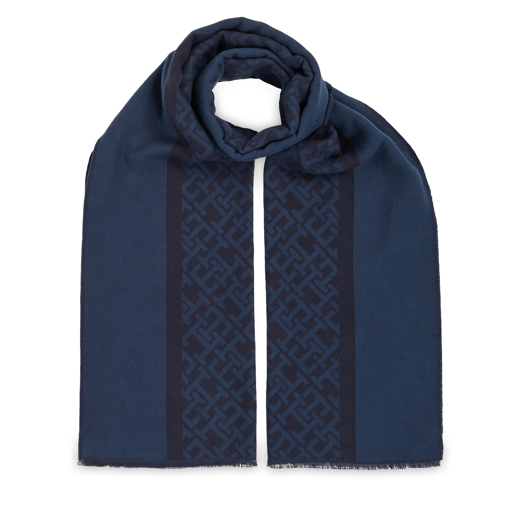 Tommy Hilfiger Sál Monogram Brushed Scarf AW0AW15341 Sötétkék - Pepit.hu