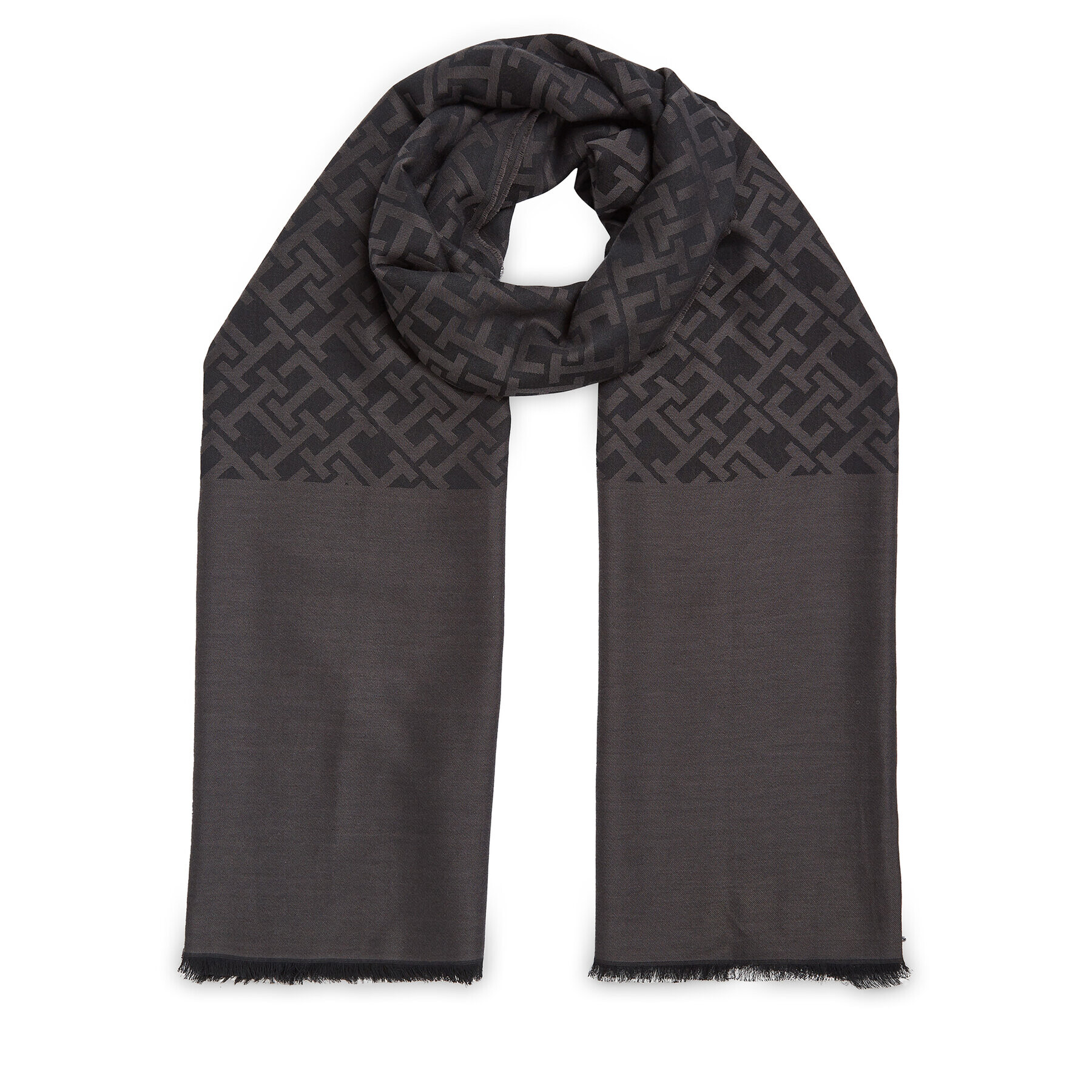 Tommy Hilfiger Sál Monogram Micromodal Scarf AW0AW15622 Fekete - Pepit.hu