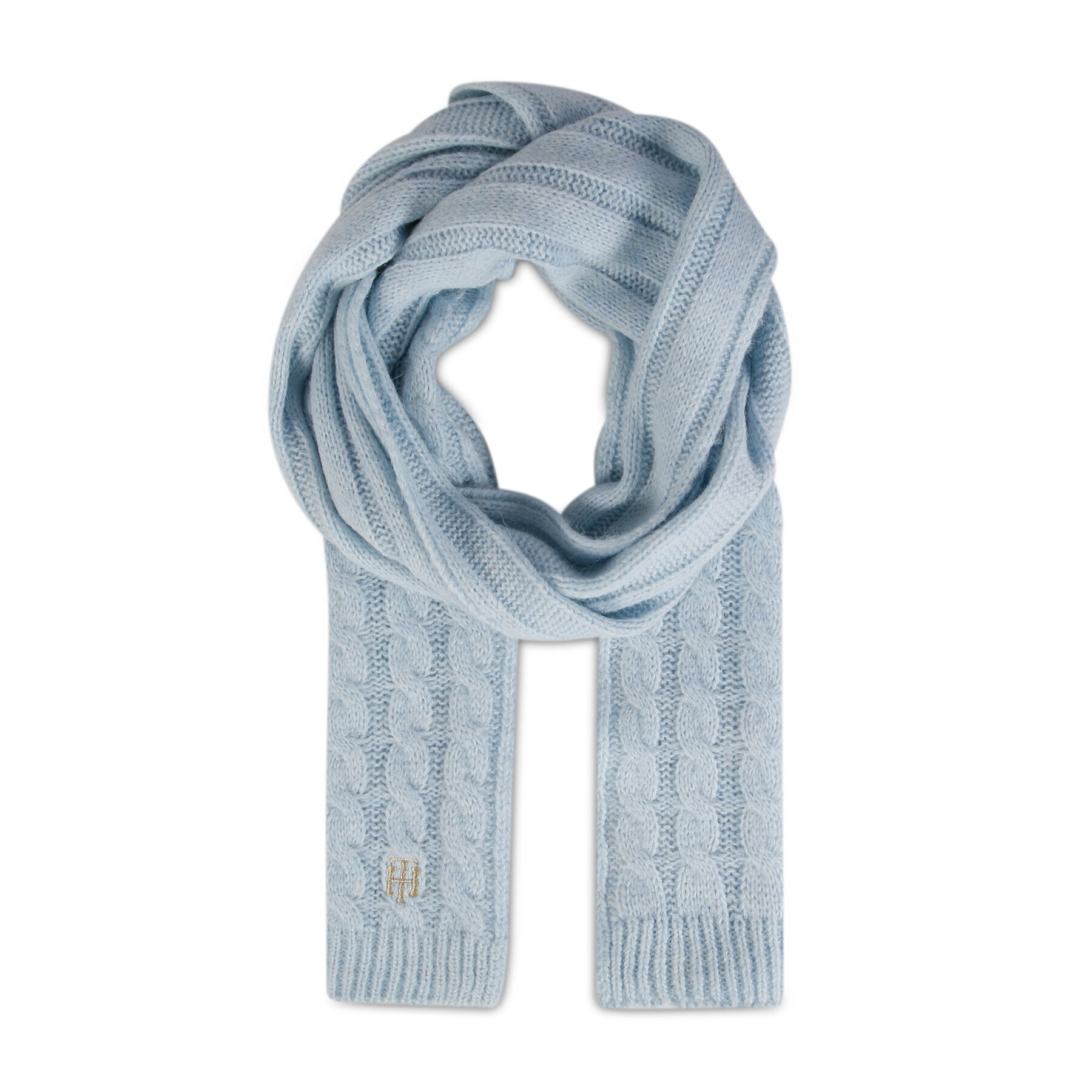 Tommy Hilfiger Sál Th Timeless Scarf Cable AW0AW14011 Kék - Pepit.hu