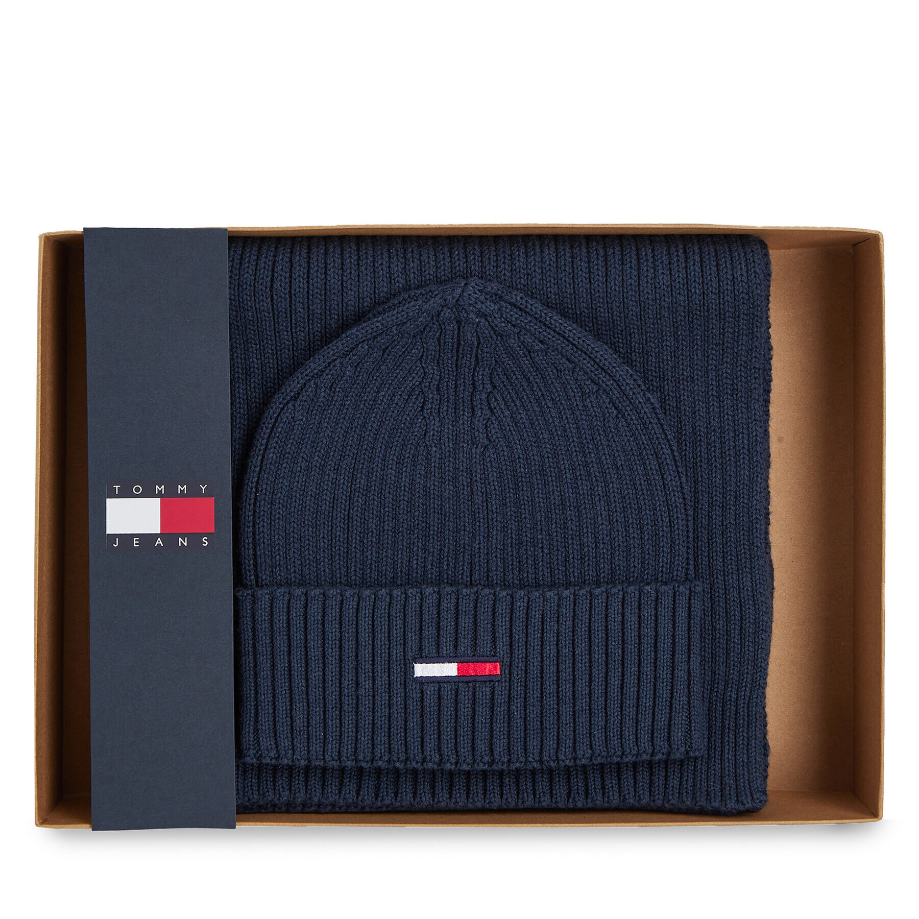 Tommy Hilfiger Sapka és körsál szett Tjw Flag Beanie And Scarf AM0AM11677 Sötétkék - Pepit.hu