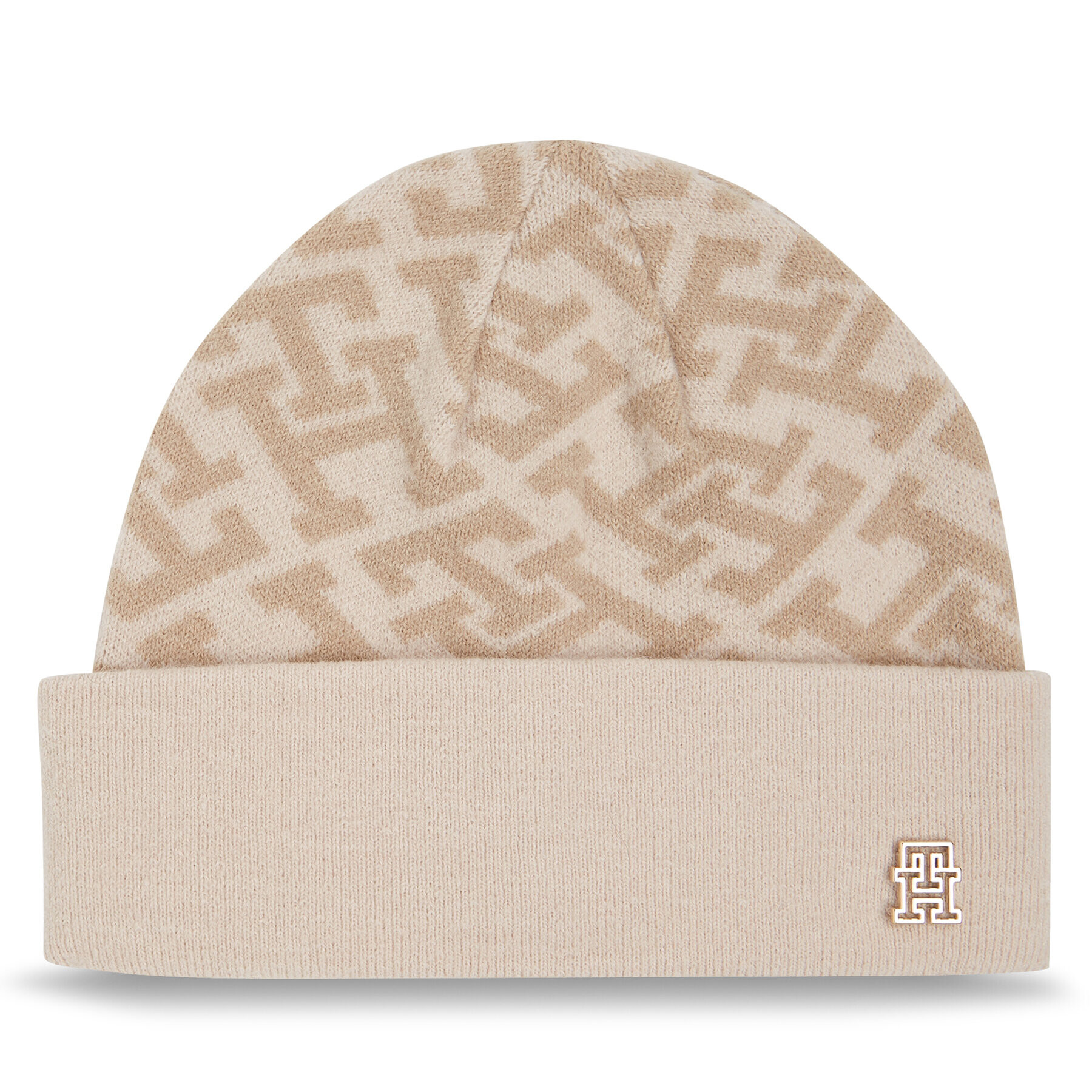 Tommy Hilfiger Sapka Monogram All Over Beanie AW0AW15327 Bézs - Pepit.hu