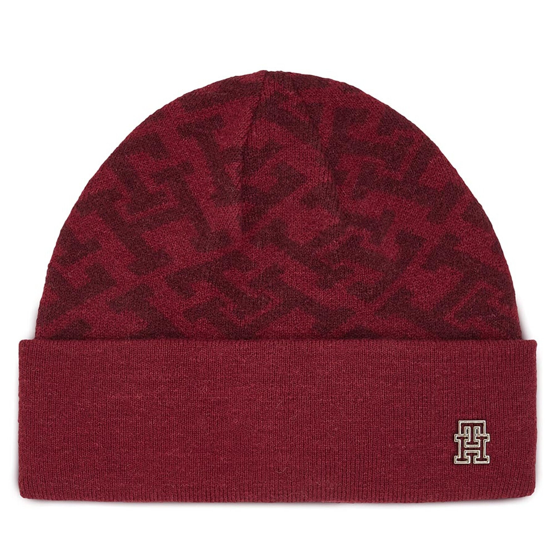 Tommy Hilfiger Sapka Monogram All Over Beanie AW0AW15327 Piros - Pepit.hu