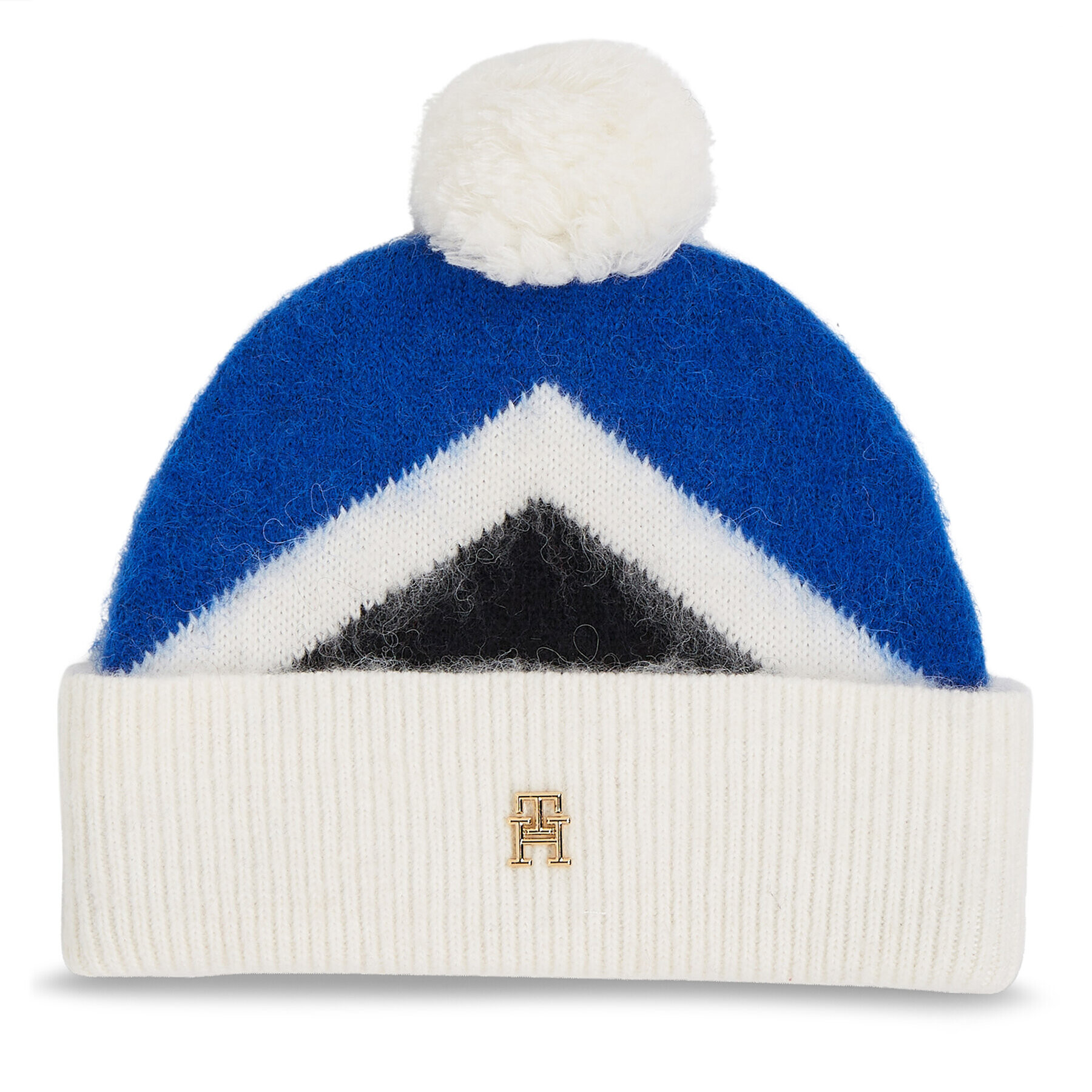 Tommy Hilfiger Sapka Th Evening Pompom Beanie Argyle AW0AW15305 Kék - Pepit.hu