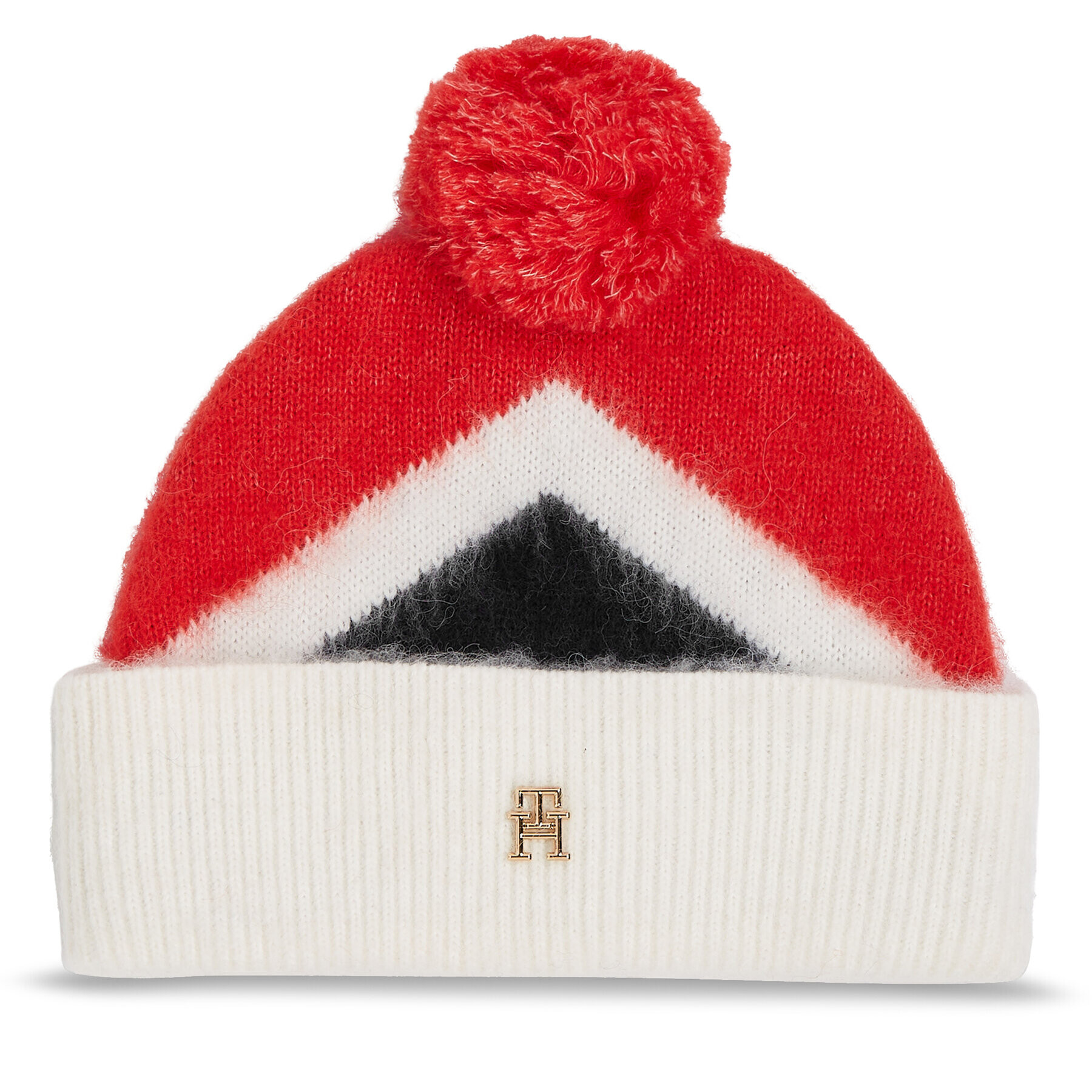 Tommy Hilfiger Sapka Th Evening Pompom Beanie Argyle AW0AW15305 Piros - Pepit.hu