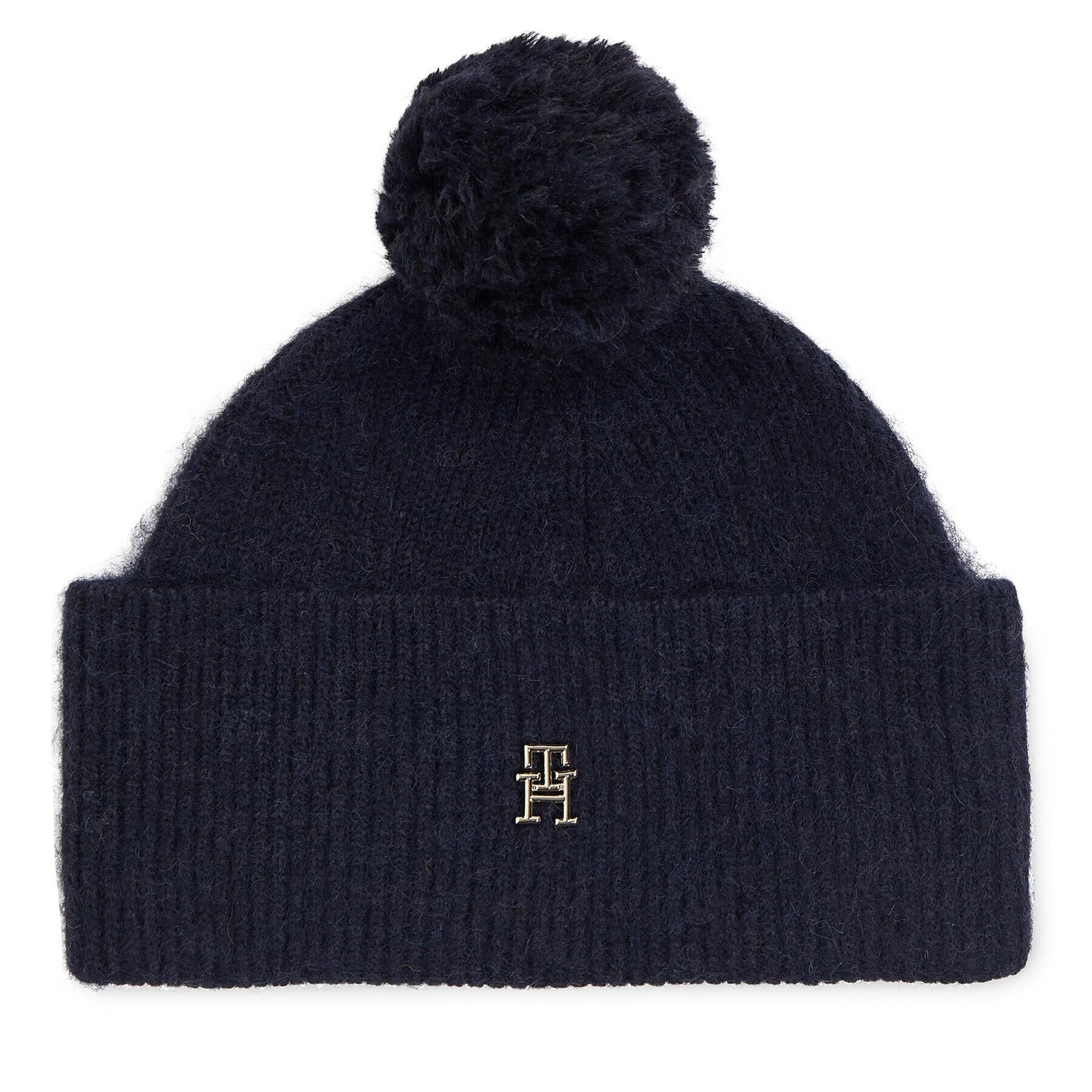 Tommy Hilfiger Sapka Th Evening Pompom Beanie AW0AW15390 Sötétkék - Pepit.hu