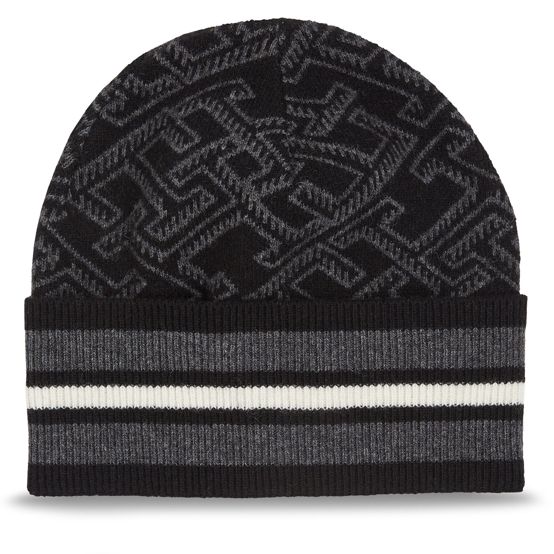 Tommy Hilfiger Sapka Th Monogram Aop Beanie AM0AM11499 Fekete - Pepit.hu