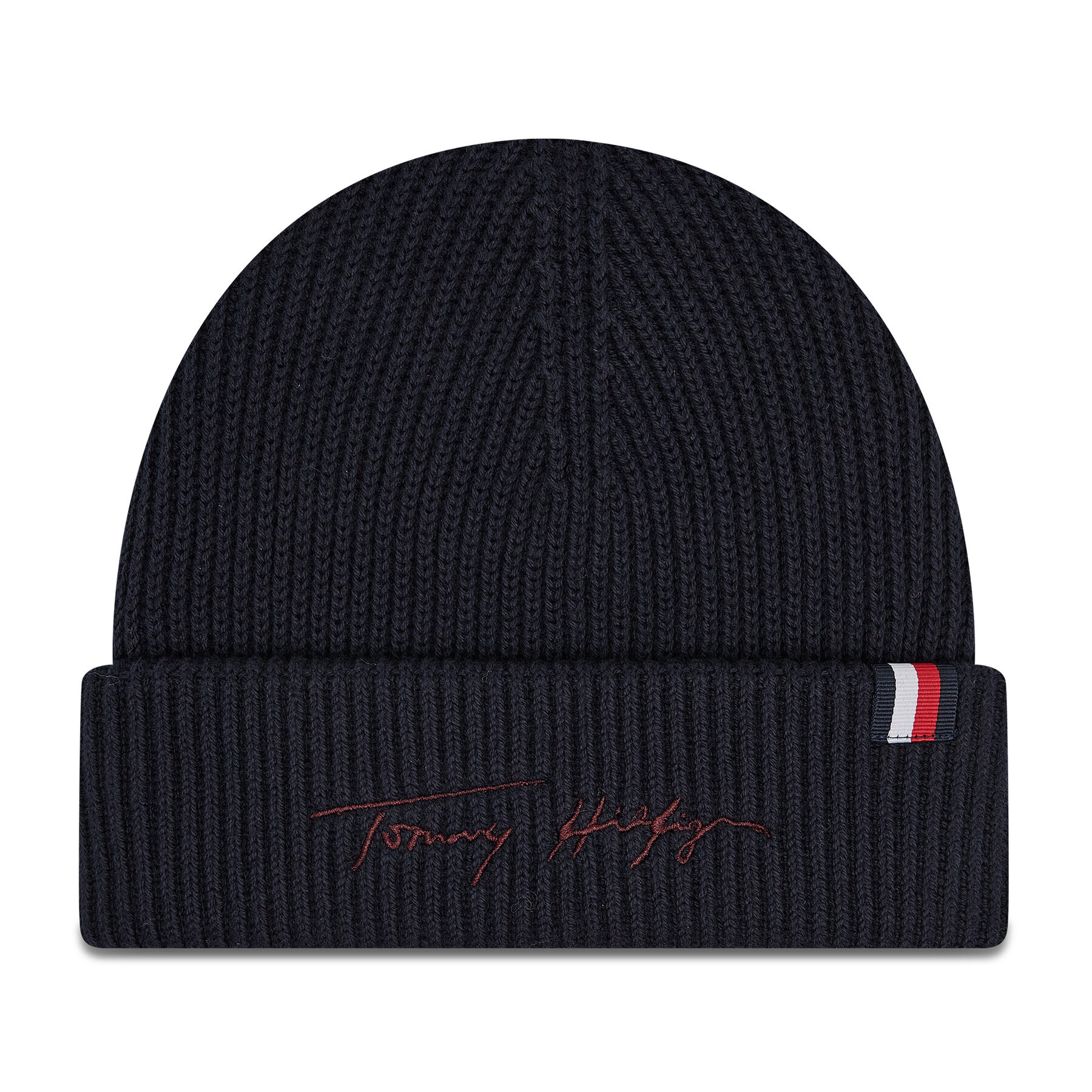 Tommy Hilfiger Sapka Th Signature Beanie AM0AM07869 Sötétkék - Pepit.hu