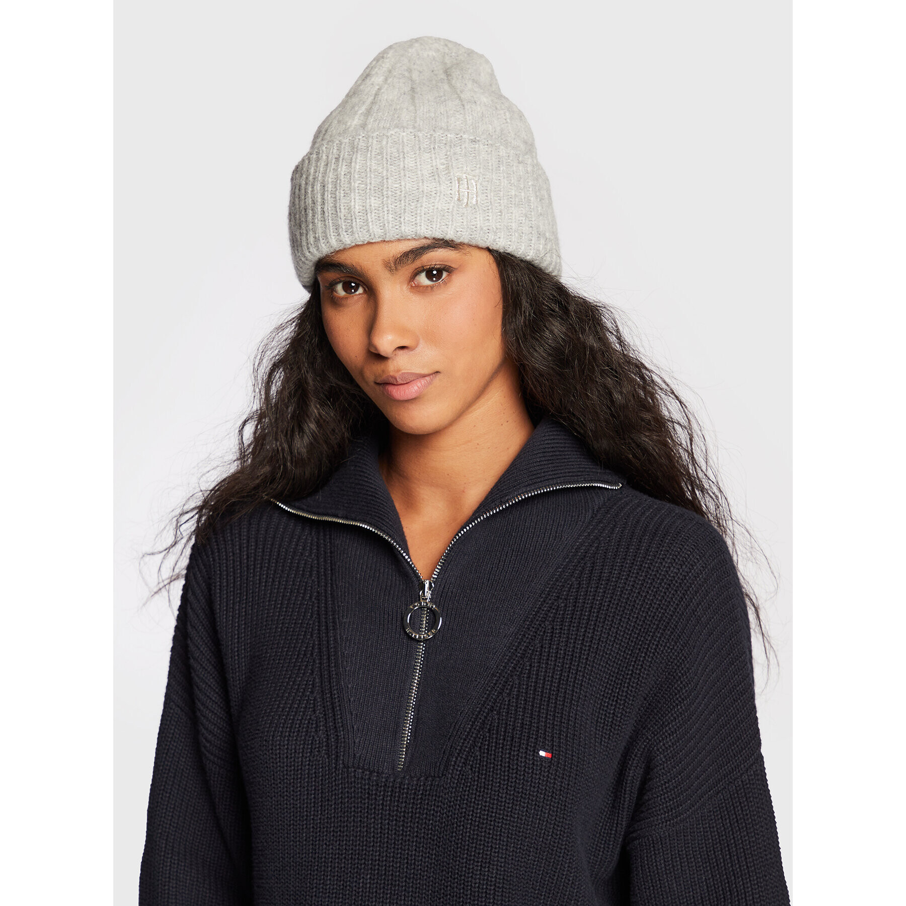 Tommy Hilfiger Sapka Th Timeless Beanie AW0AW13827 Szürke - Pepit.hu