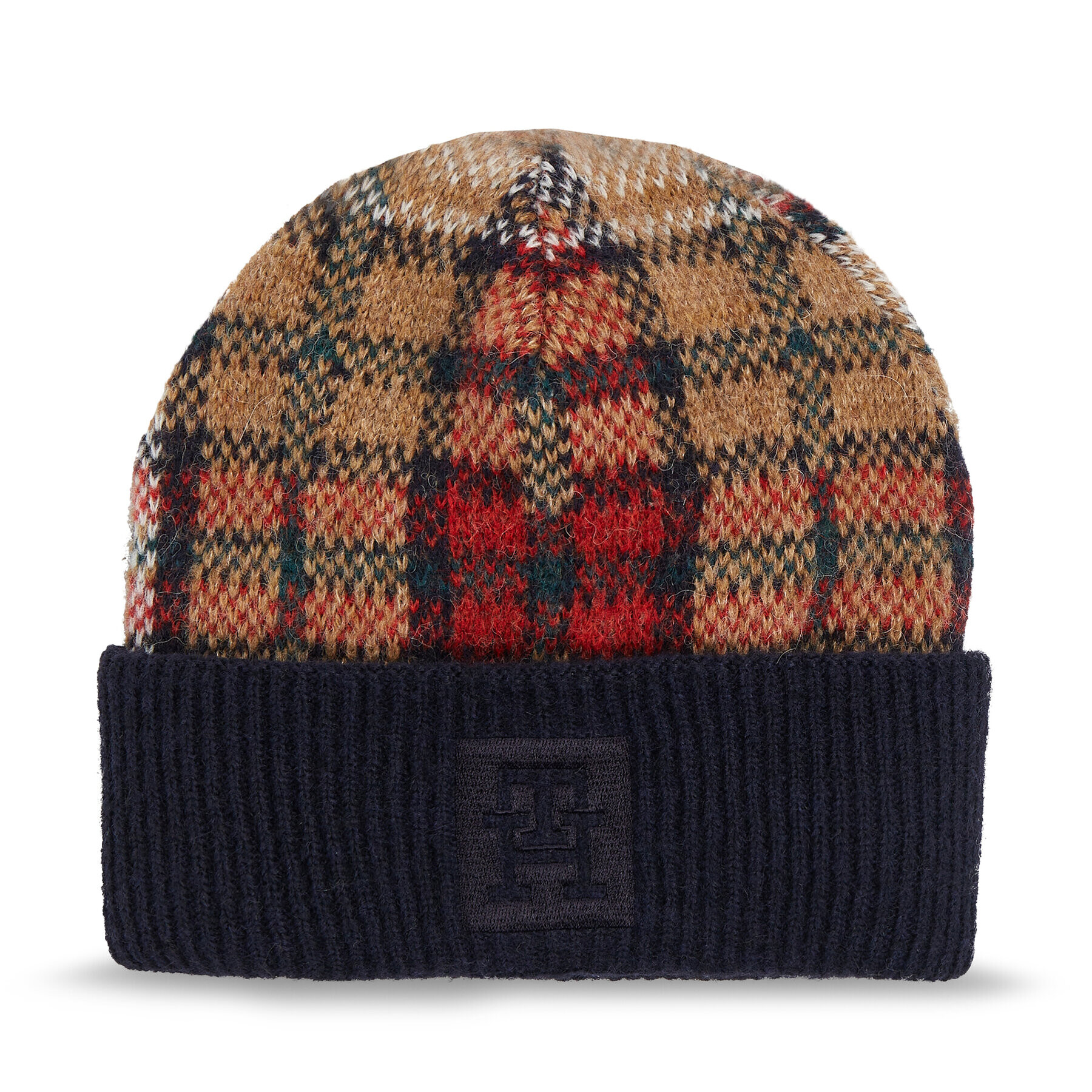 Tommy Hilfiger Sapka Tommy Check Beanie AW0AW15315 Sötétkék - Pepit.hu