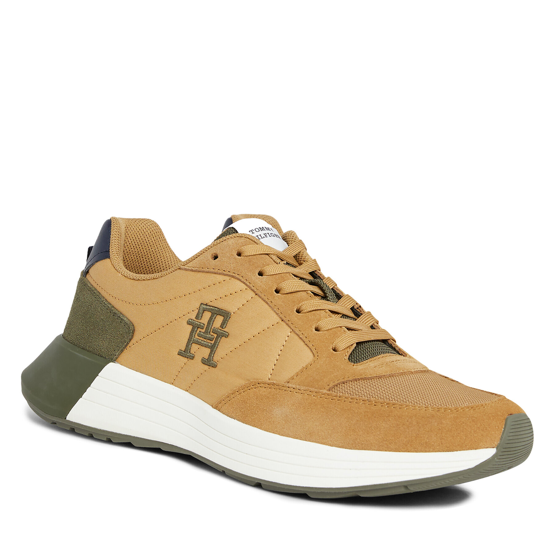 Tommy Hilfiger Sportcipő Classic Elevated Runner Mix FM0FM04636 Khaki - Pepit.hu