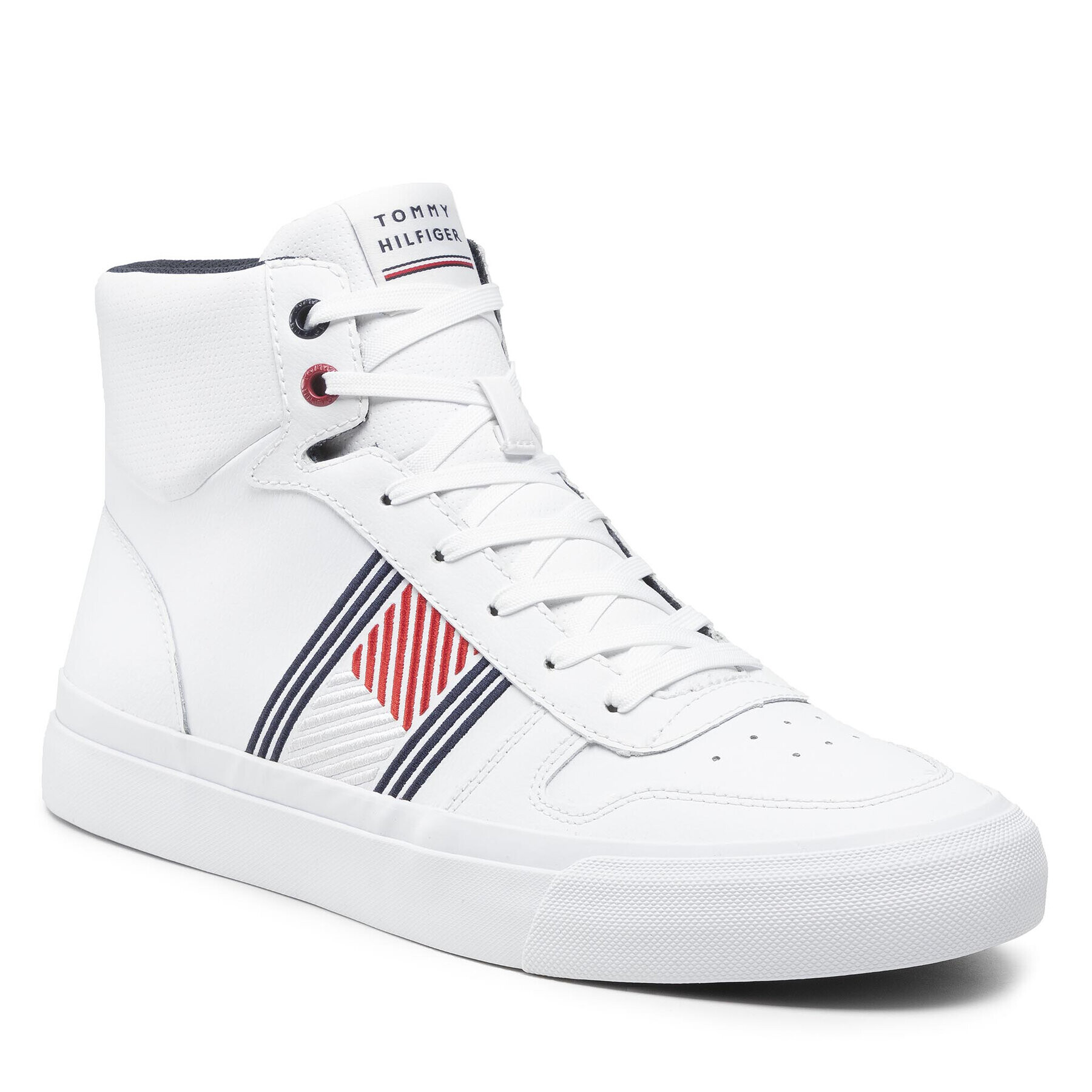 Tommy Hilfiger Sportcipő Core Corporate High Leather Flag FM0FM03939 Fehér - Pepit.hu