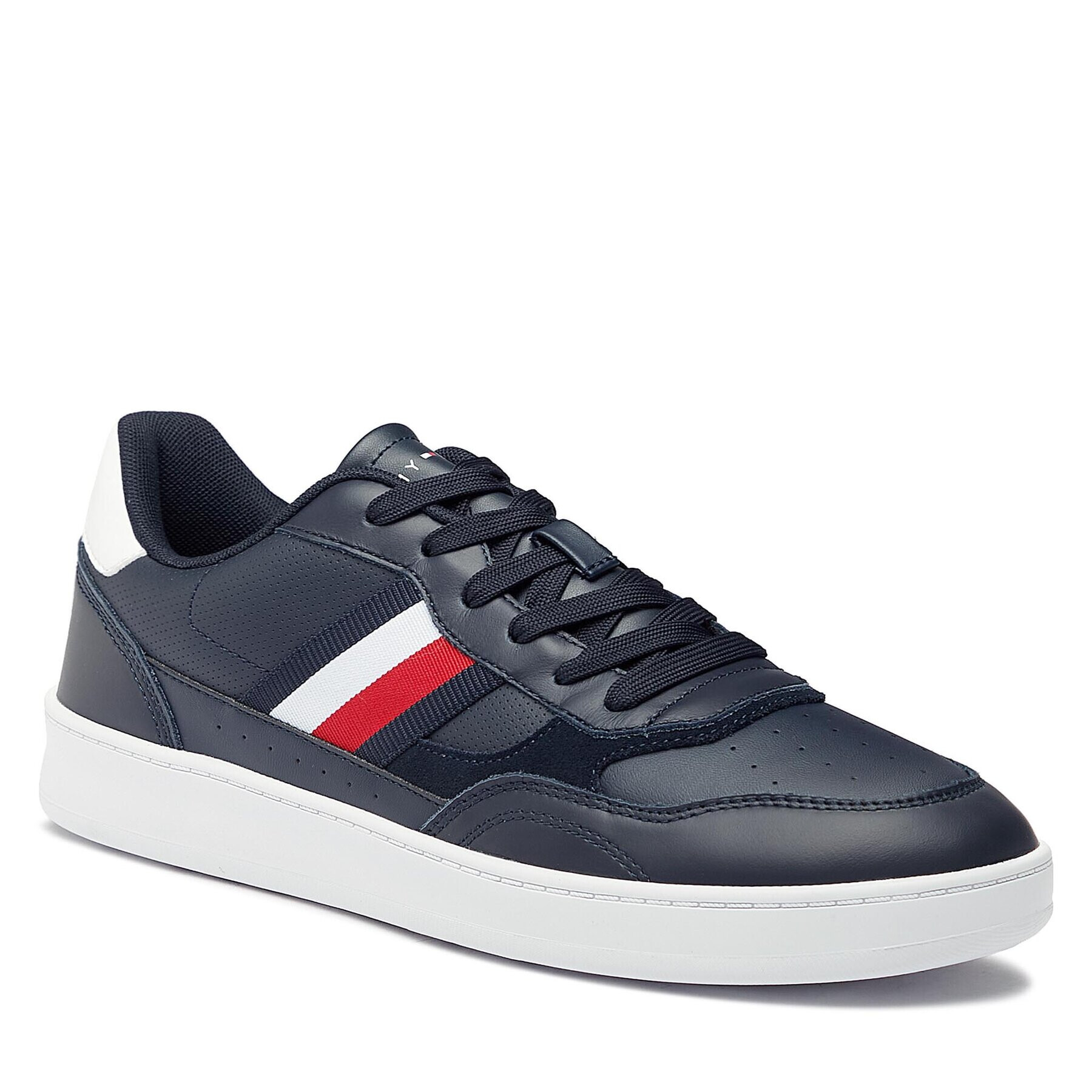 Tommy Hilfiger Sportcipő Court Cupsole Retro Lth Stripes FM0FM04828 Kék - Pepit.hu