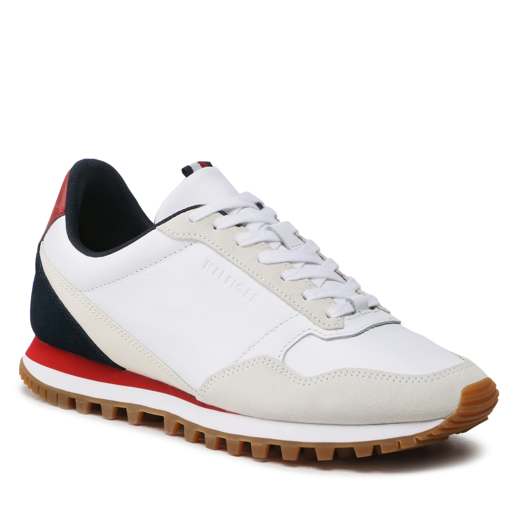 Tommy Hilfiger Sportcipő Elevated Runner Leather Mix FM0FM04357 Fehér - Pepit.hu